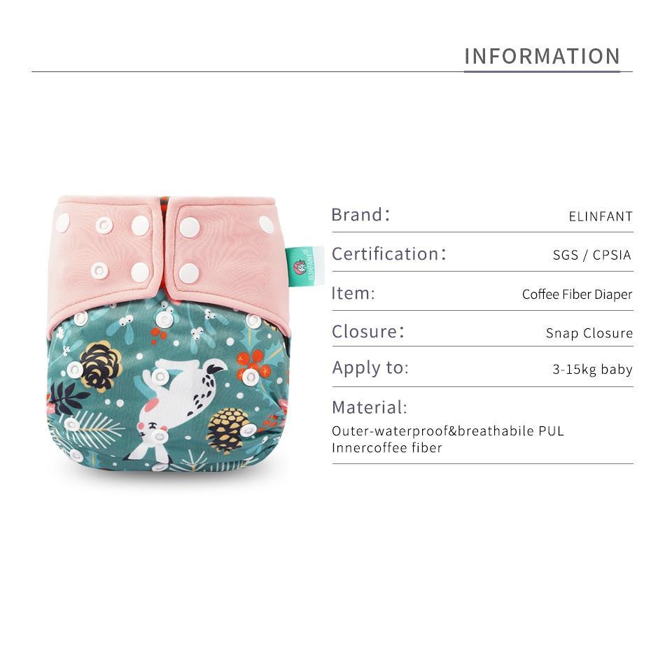 Eco-Friendly Reusable Cloth Diaper — Cartoon Owl Print