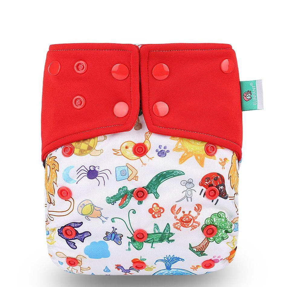 Eco-Friendly Reusable Cloth Diaper — Cartoon Owl Print