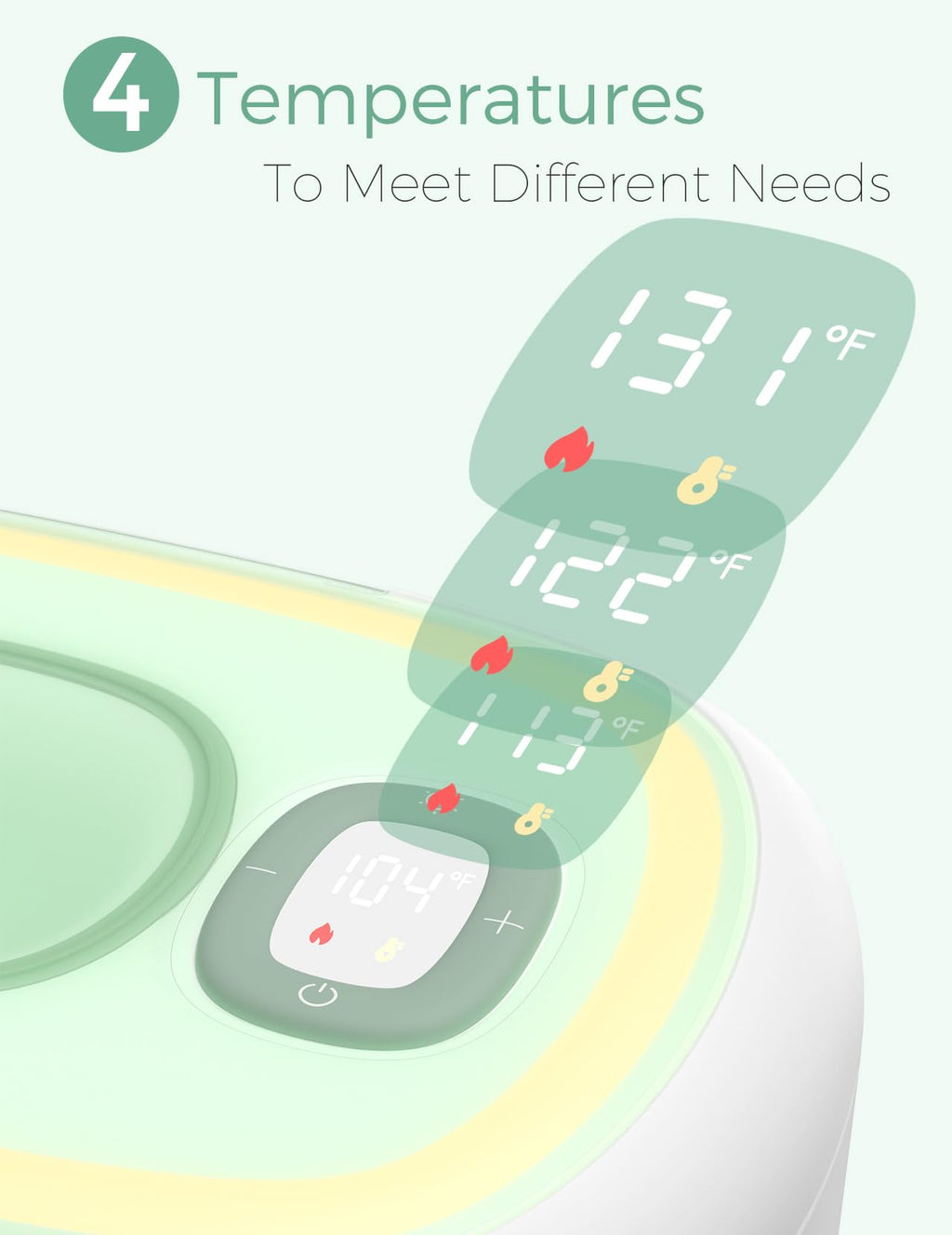 Momcozy Baby Wipe Warmer, Innovative Spring Design, Large Capacity Wipes Dispenser, Fast and Even Heating, 4 Modes of Temperature Heating Control, Diaper Wipe Warmer with Night Light