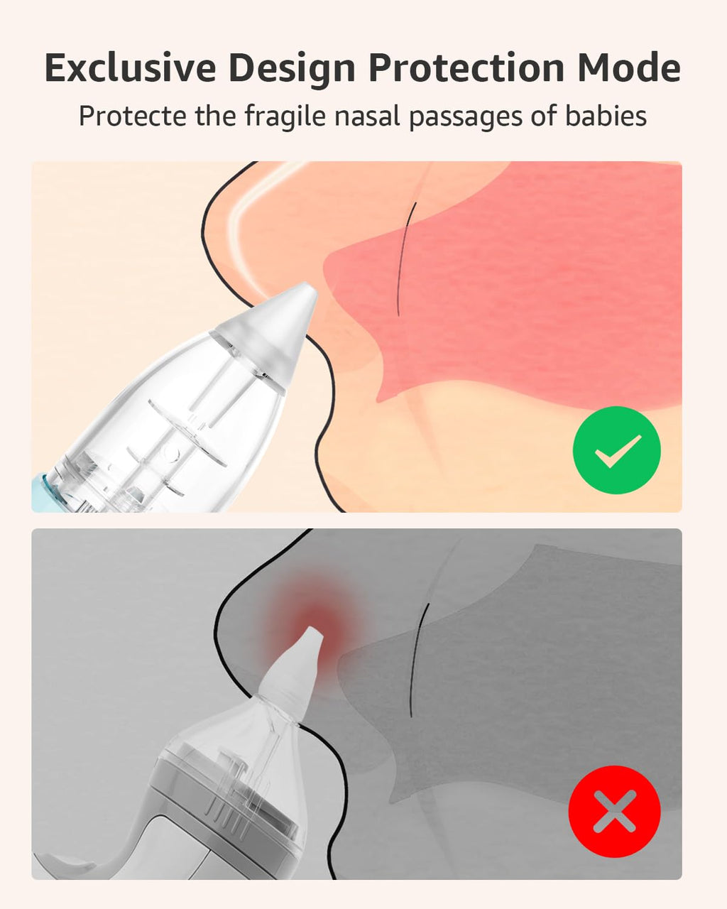 GROWNSY Nasal Aspirator for Baby, Electric Baby Nose Sucker with Larger Suction Chamber and More Powerful Suction, Automatic Nose Cleaner with Music and Light Soothing Function