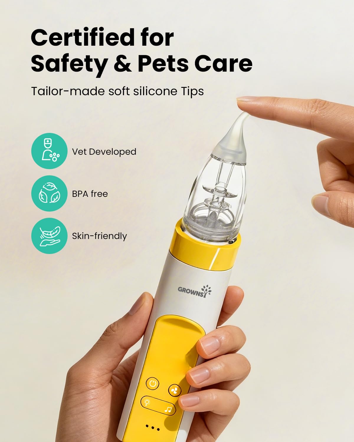 GROWNSY Nasal Aspirator for Baby, Electric Baby Nose Sucker with Larger Suction Chamber and More Powerful Suction, Automatic Nose Cleaner with Music and Light Soothing Function