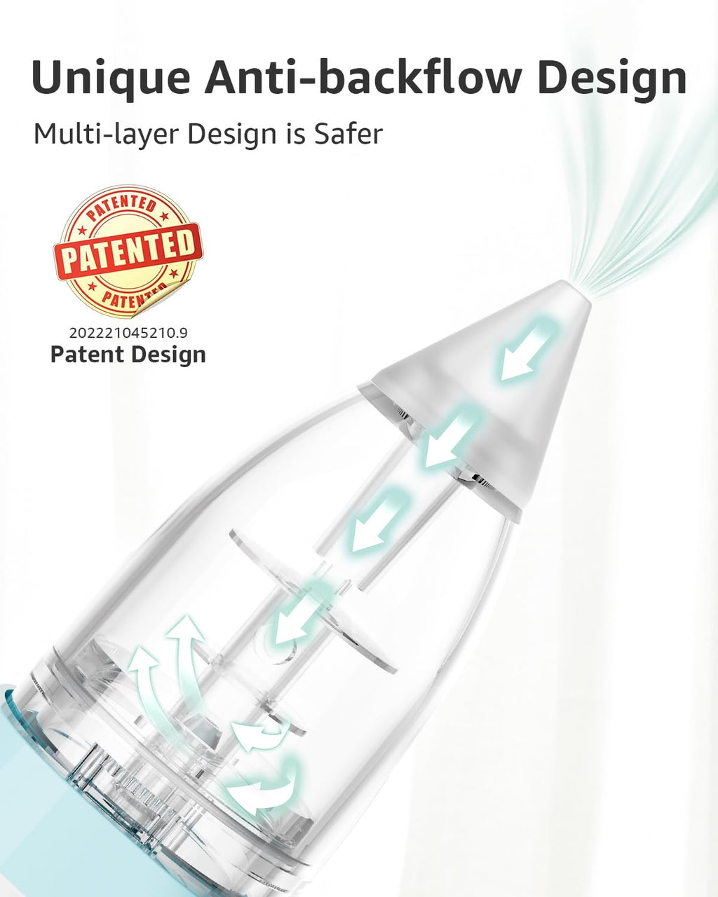GROWNSY Nasal Aspirator for Baby, Electric Baby Nose Sucker with Larger Suction Chamber and More Powerful Suction, Automatic Nose Cleaner with Music and Light Soothing Function