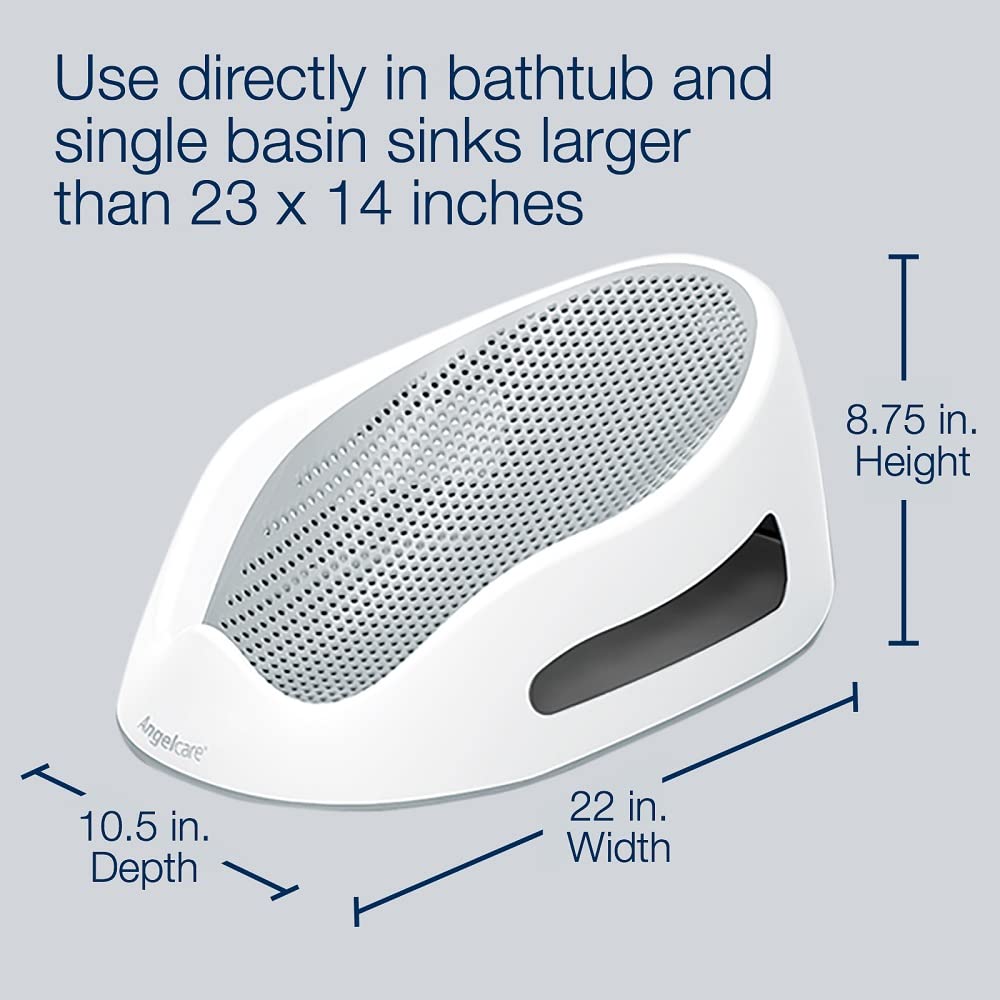 Angelcare Baby Bath Support (Gray) | Ideal for Babies Less Than 6 Months Old