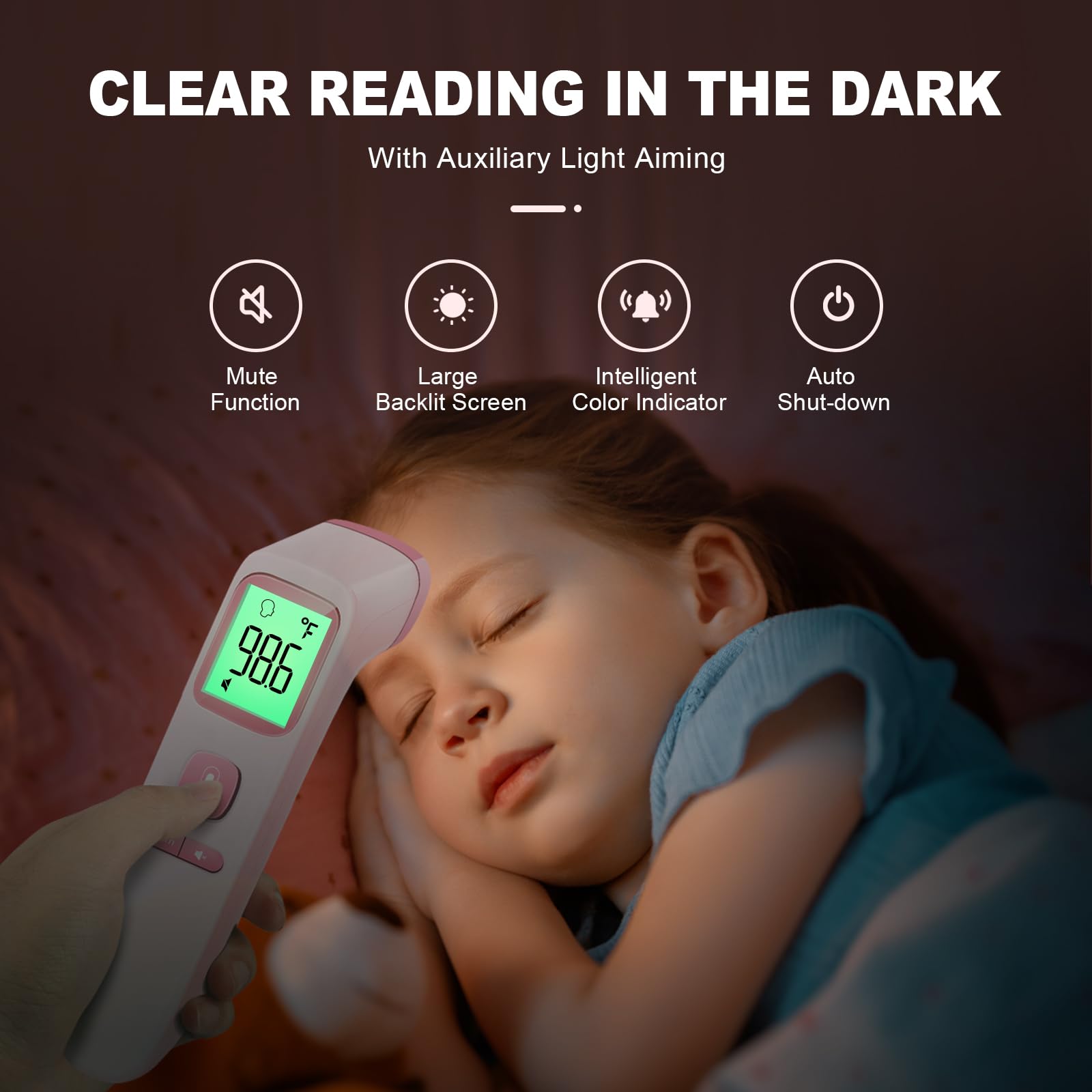 No-Touch Thermometer for Adults and Kids, Accurate Digital Baby Thermometer, Fever Alarm & Silent Mode, 2 in 1 Forehead & Object Mode