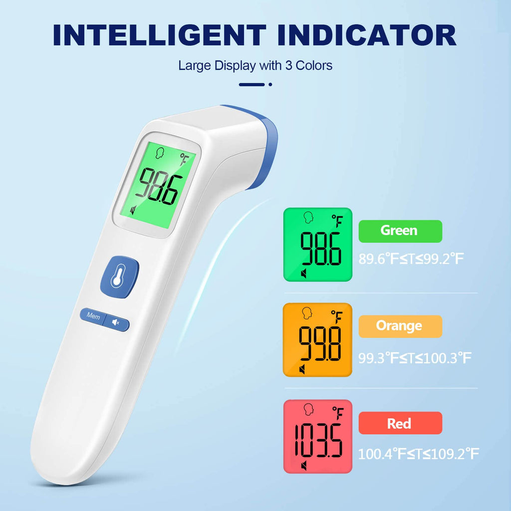 No-Touch Thermometer for Adults and Kids, Accurate Digital Baby Thermometer, Fever Alarm & Silent Mode, 2 in 1 Forehead & Object Mode