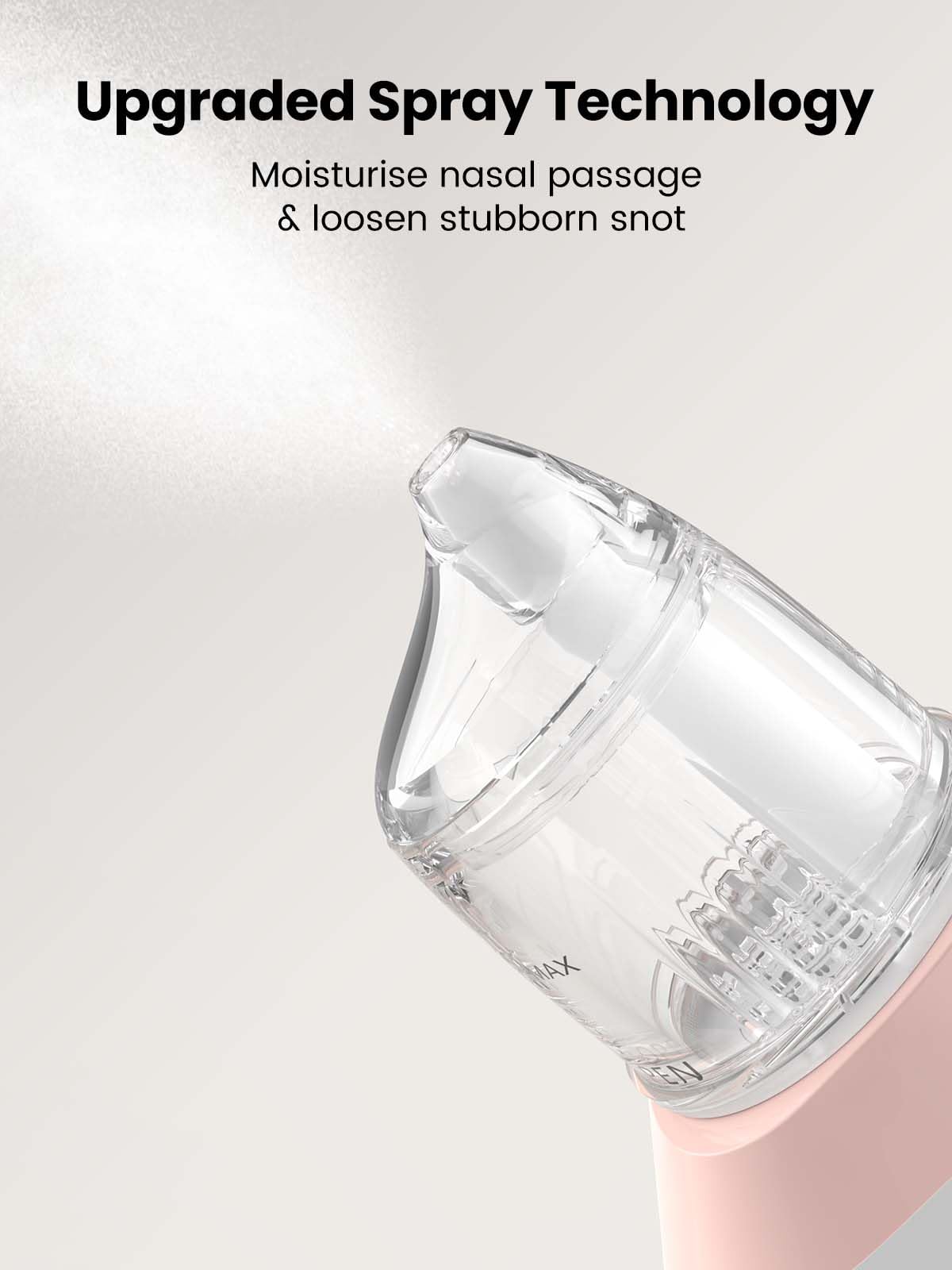 GROWNSY Nasal Aspirator for Baby, Electric Baby Nose Sucker with Larger Suction Chamber and More Powerful Suction, Automatic Nose Cleaner with Music and Light Soothing Function