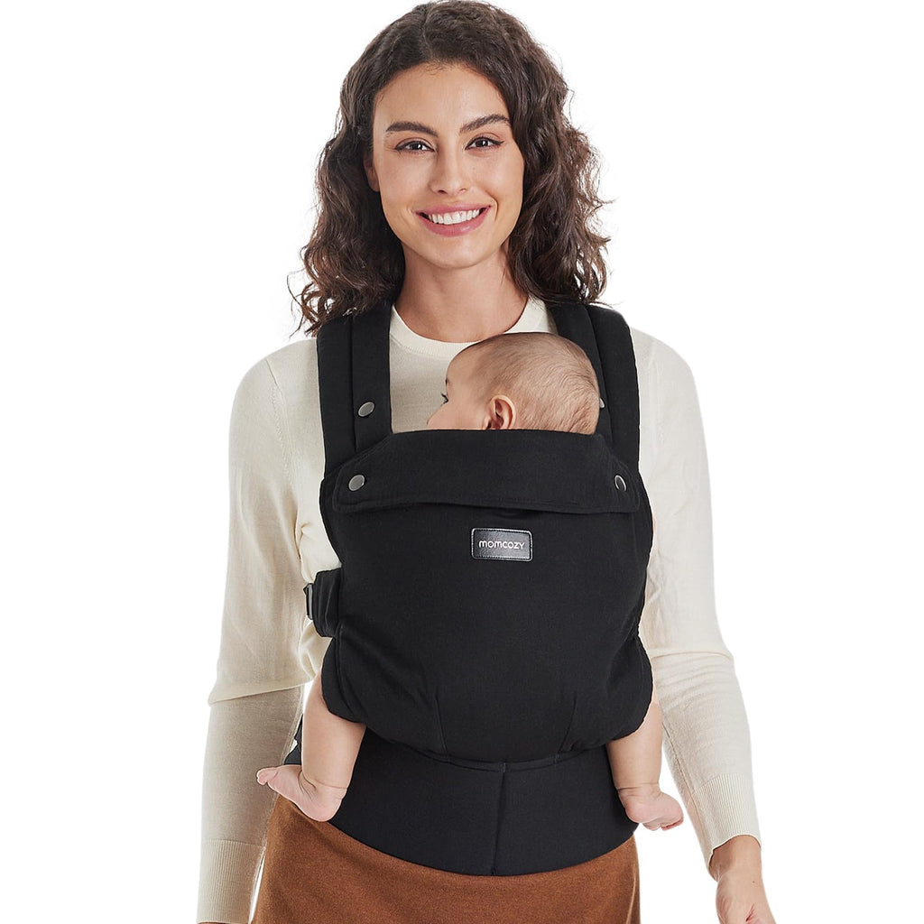 Momcozy Baby Carrier - Ergonomic, Cozy and Lightweight Carrier for 7-45lbs, Effortless to Put On, Ideal for Hands-Free Parenting, Enhanced Lumbar Support, Purehug for Infant to Toddler, Khaki