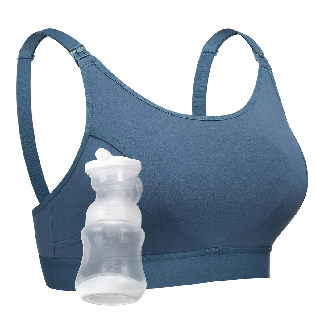 Momcozy Hands Free Pumping Bra, Adjustable Breast-Pumps Holding and Nursing Bra, Pumping & Nursing Bra in One