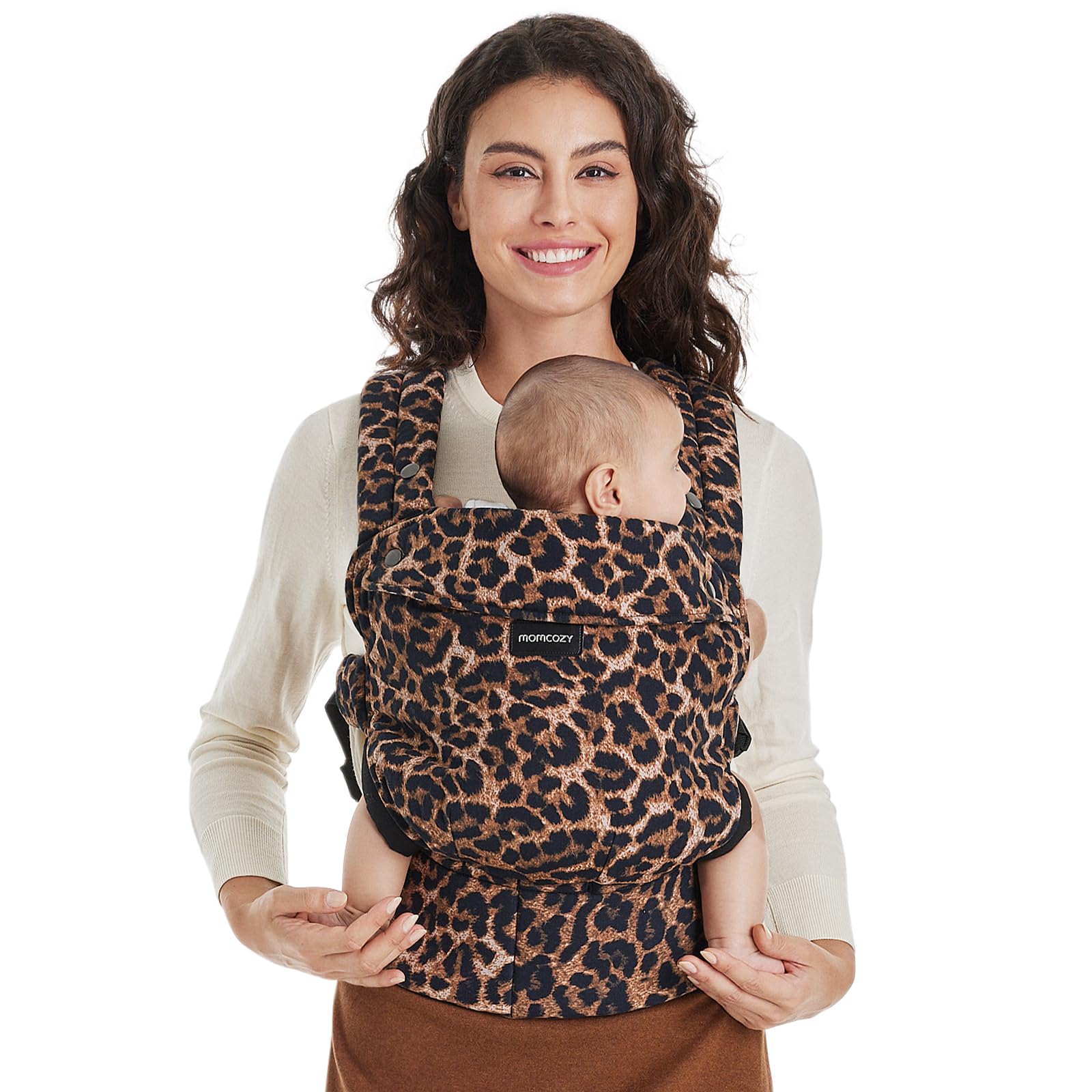 Momcozy Baby Carrier - Ergonomic, Cozy and Lightweight Carrier for 7-45lbs, Effortless to Put On, Ideal for Hands-Free Parenting, Enhanced Lumbar Support, Purehug for Infant to Toddler, Khaki
