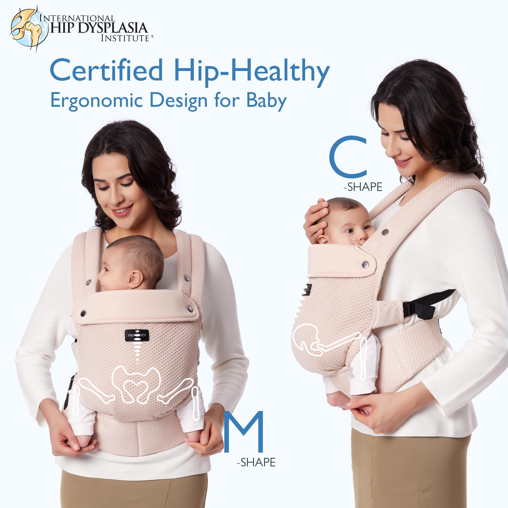 Momcozy Baby Carrier - Ergonomic, Cozy and Lightweight Carrier for 7-45lbs, Effortless to Put On, Ideal for Hands-Free Parenting, Enhanced Lumbar Support, Purehug for Infant to Toddler, Khaki