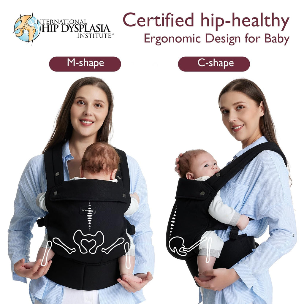 Momcozy Baby Carrier - Ergonomic, Cozy and Lightweight Carrier for 7-45lbs, Effortless to Put On, Ideal for Hands-Free Parenting, Enhanced Lumbar Support, Purehug for Infant to Toddler, Khaki