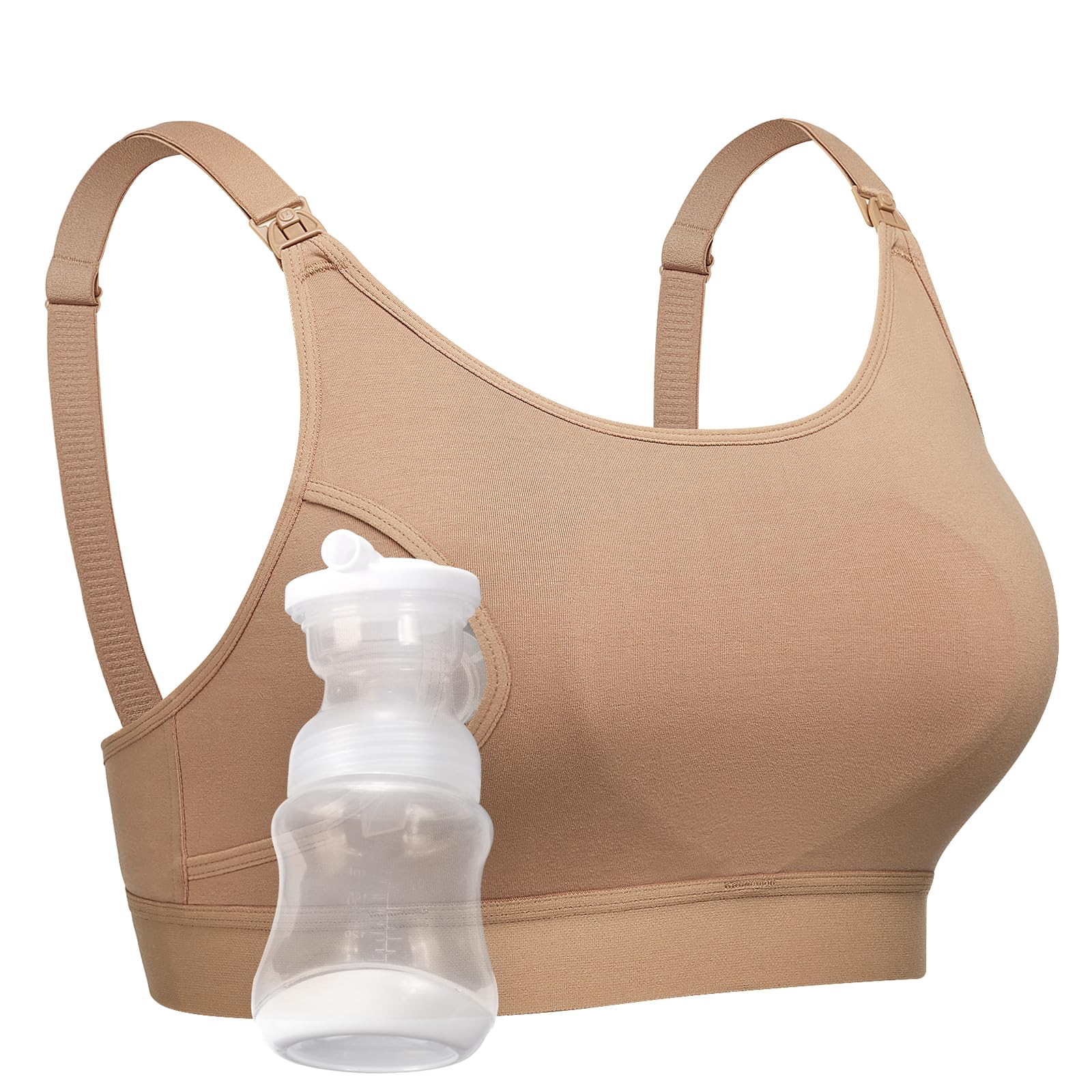 Momcozy Hands Free Pumping Bra, Adjustable Breast-Pumps Holding and Nursing Bra, Pumping & Nursing Bra in One