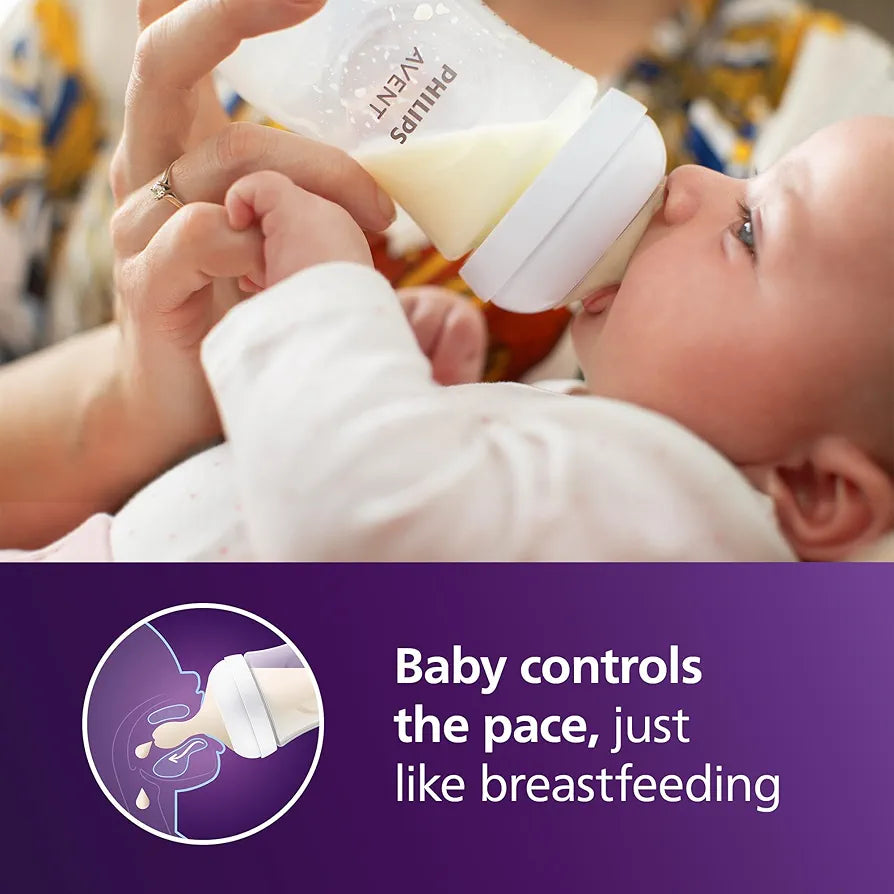Philips Avent Natural Baby Bottles with Natural Response Nipples , 9oz, 4-Pack, SCY903/04