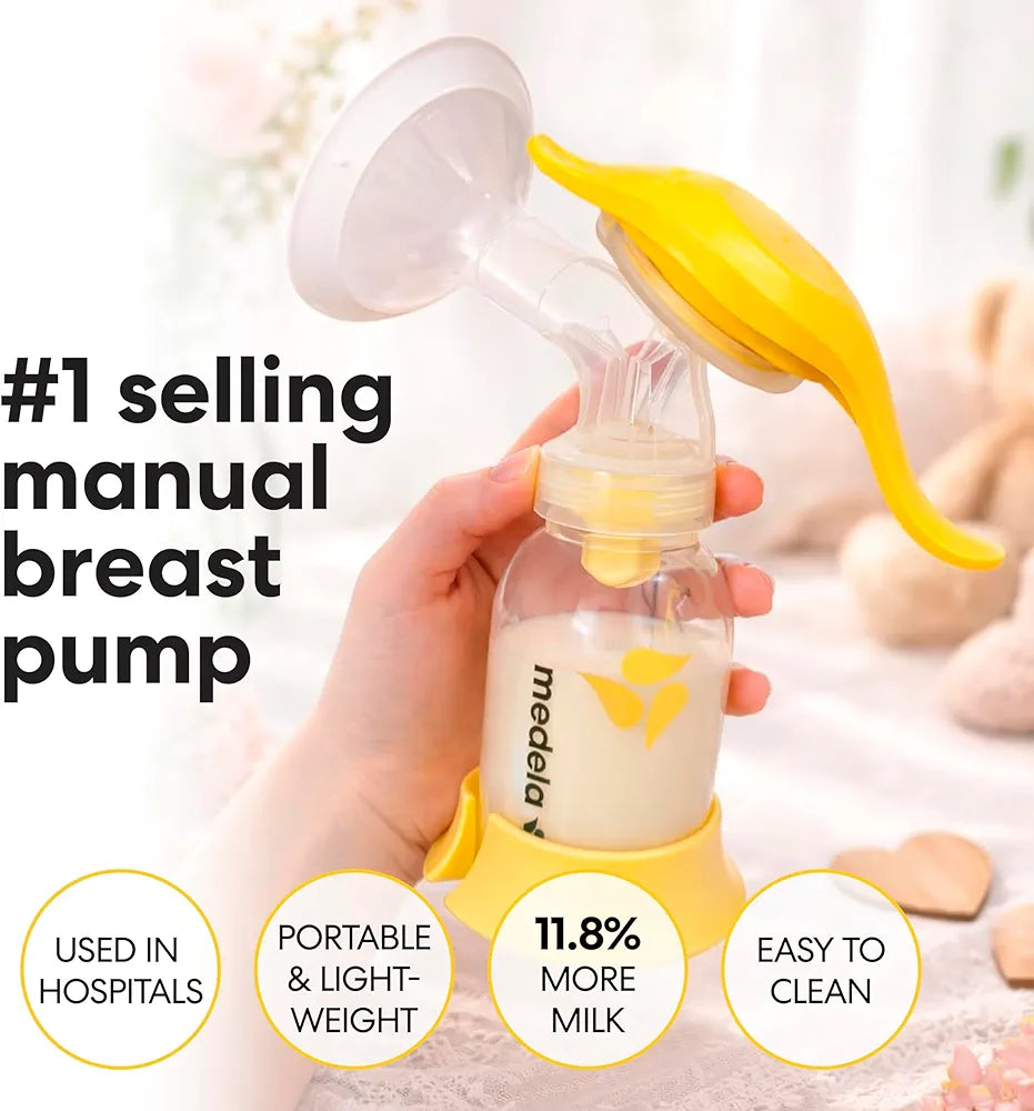 Medela Harmony Manual Breast Pump, Compact Swiss Design with PersonalFit Flex Shields and Medela's 2-Phase Expression Technology