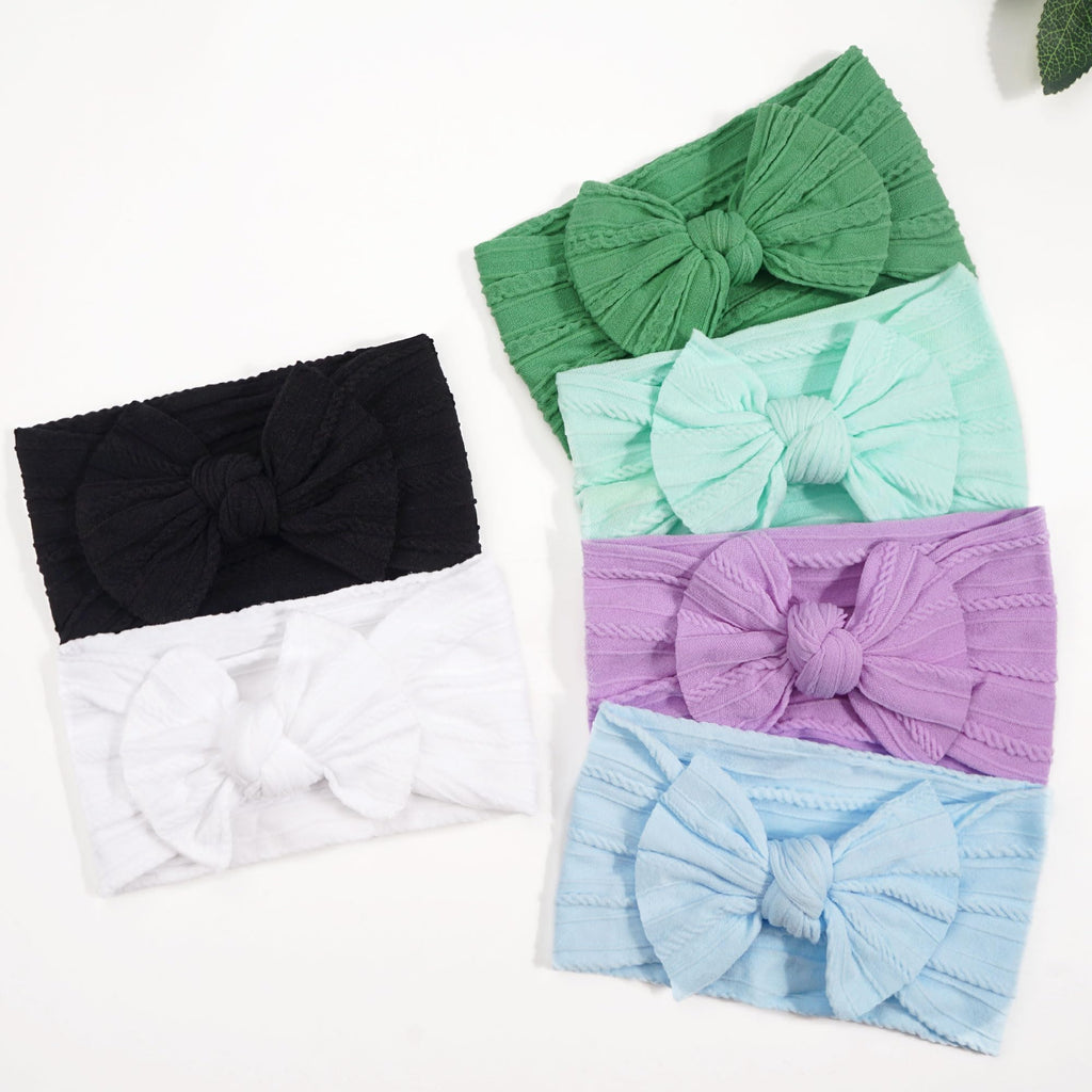 CÉLLOT 10 Colors Super Stretchy Soft Knot Baby Girl Headbands with Hair Bows Nylon Head Wrap For Newborn Baby Girls Infants Toddlers Kids