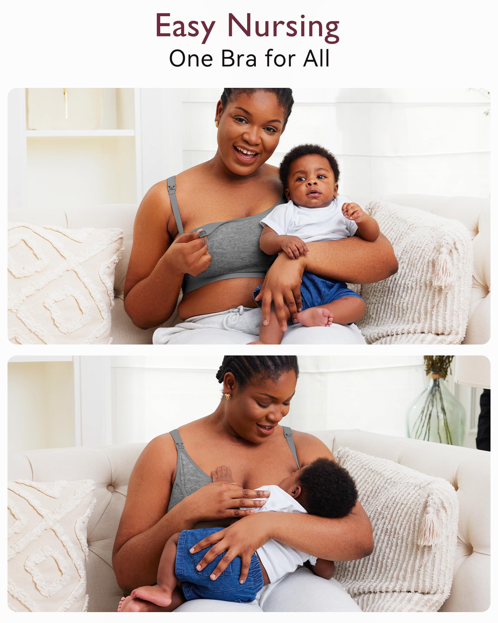 Momcozy Hands Free Pumping Bra, Adjustable Breast-Pumps Holding and Nursing Bra, Pumping & Nursing Bra in One