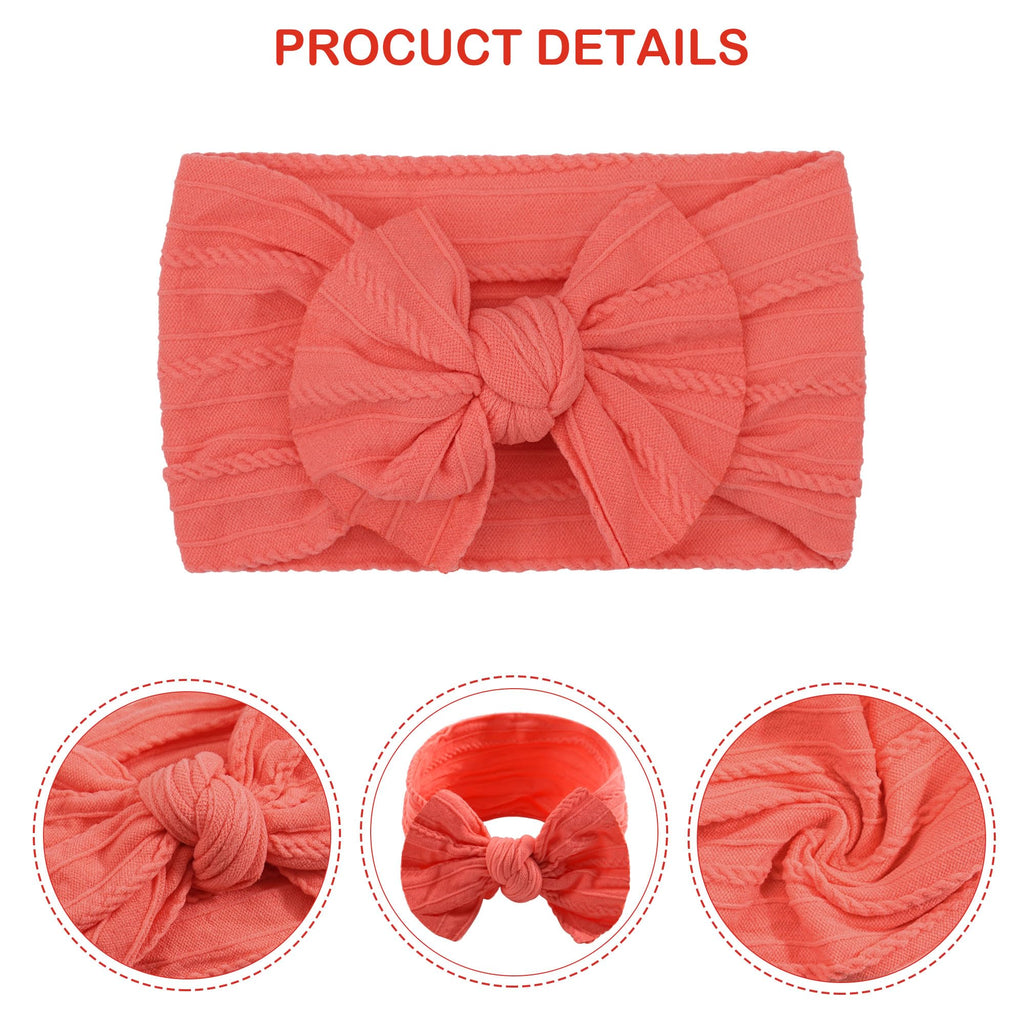 CÉLLOT 10 Colors Super Stretchy Soft Knot Baby Girl Headbands with Hair Bows Nylon Head Wrap For Newborn Baby Girls Infants Toddlers Kids