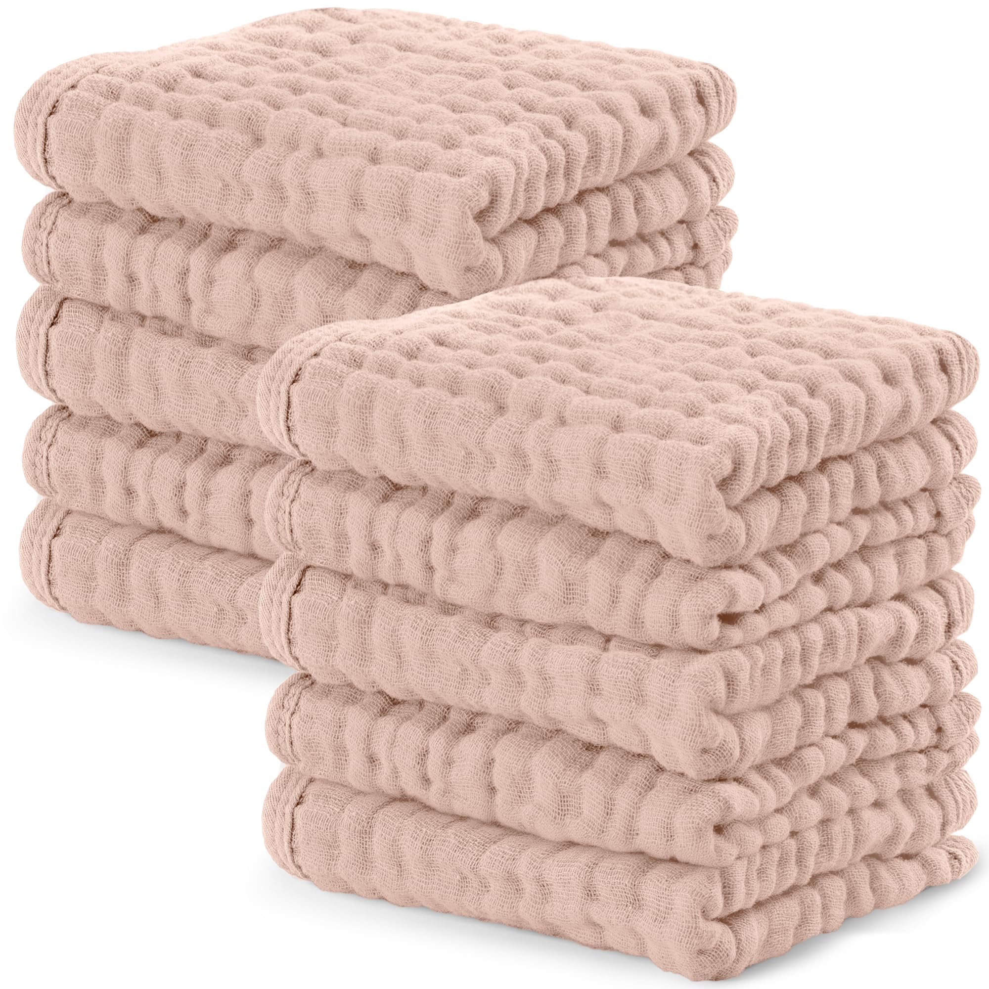 Comfy Cubs Muslin Burp Cloths 20" x 10", Pack of 10 - Large, 6-Layer, Ultra Absorbent 100% Cotton for Baby Drool and Messes - Soft, Safe & Gentle Baby Burp Cloths for Boys & Girls - Multi