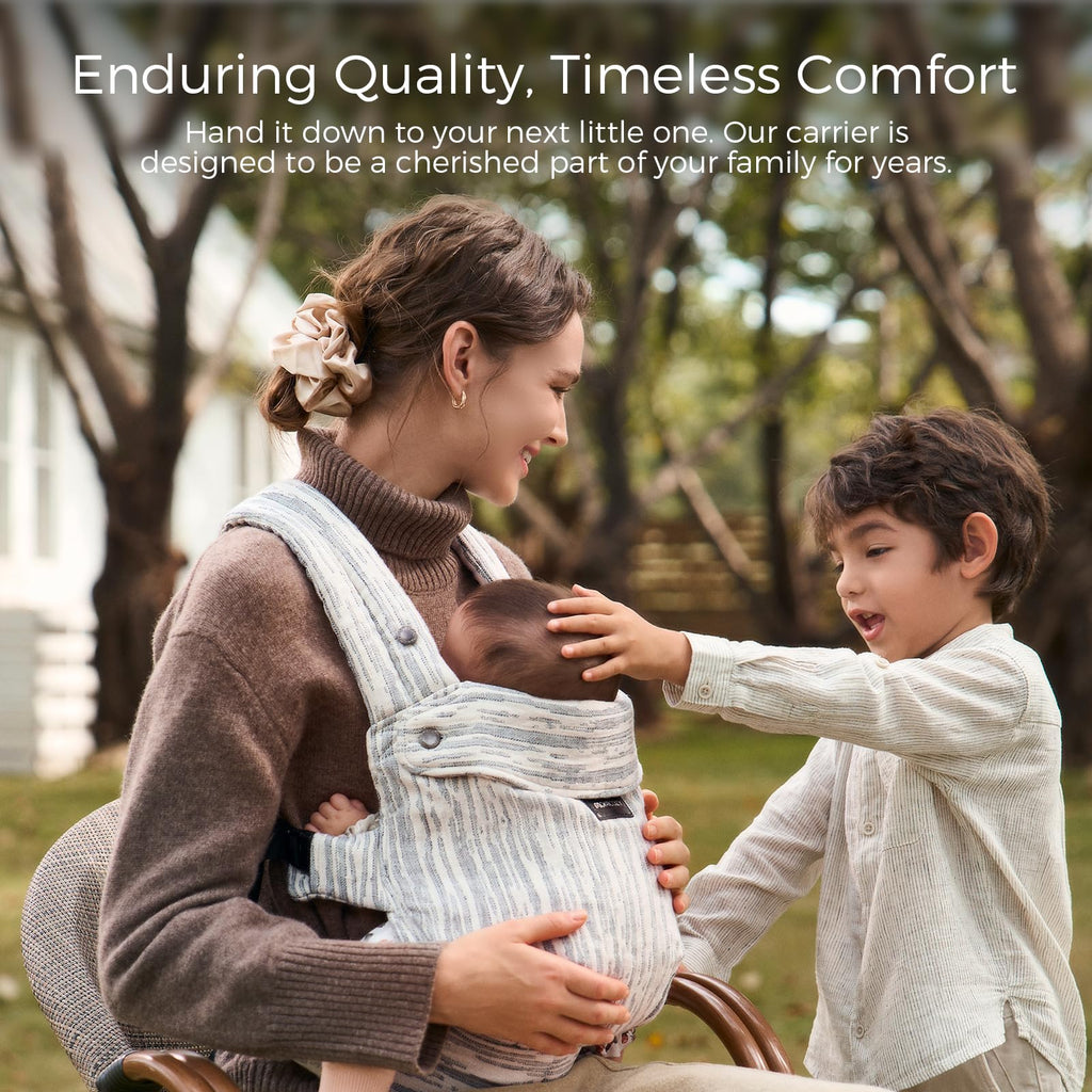 Momcozy Baby Carrier - Ergonomic, Cozy and Lightweight Carrier for 7-45lbs, Effortless to Put On, Ideal for Hands-Free Parenting, Enhanced Lumbar Support, Purehug for Infant to Toddler, Khaki