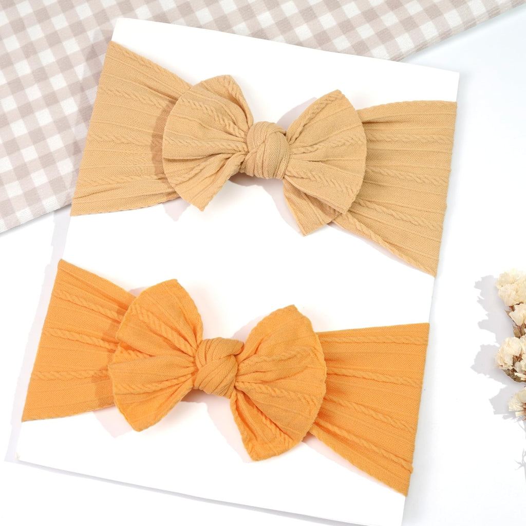 CÉLLOT 10 Colors Super Stretchy Soft Knot Baby Girl Headbands with Hair Bows Nylon Head Wrap For Newborn Baby Girls Infants Toddlers Kids