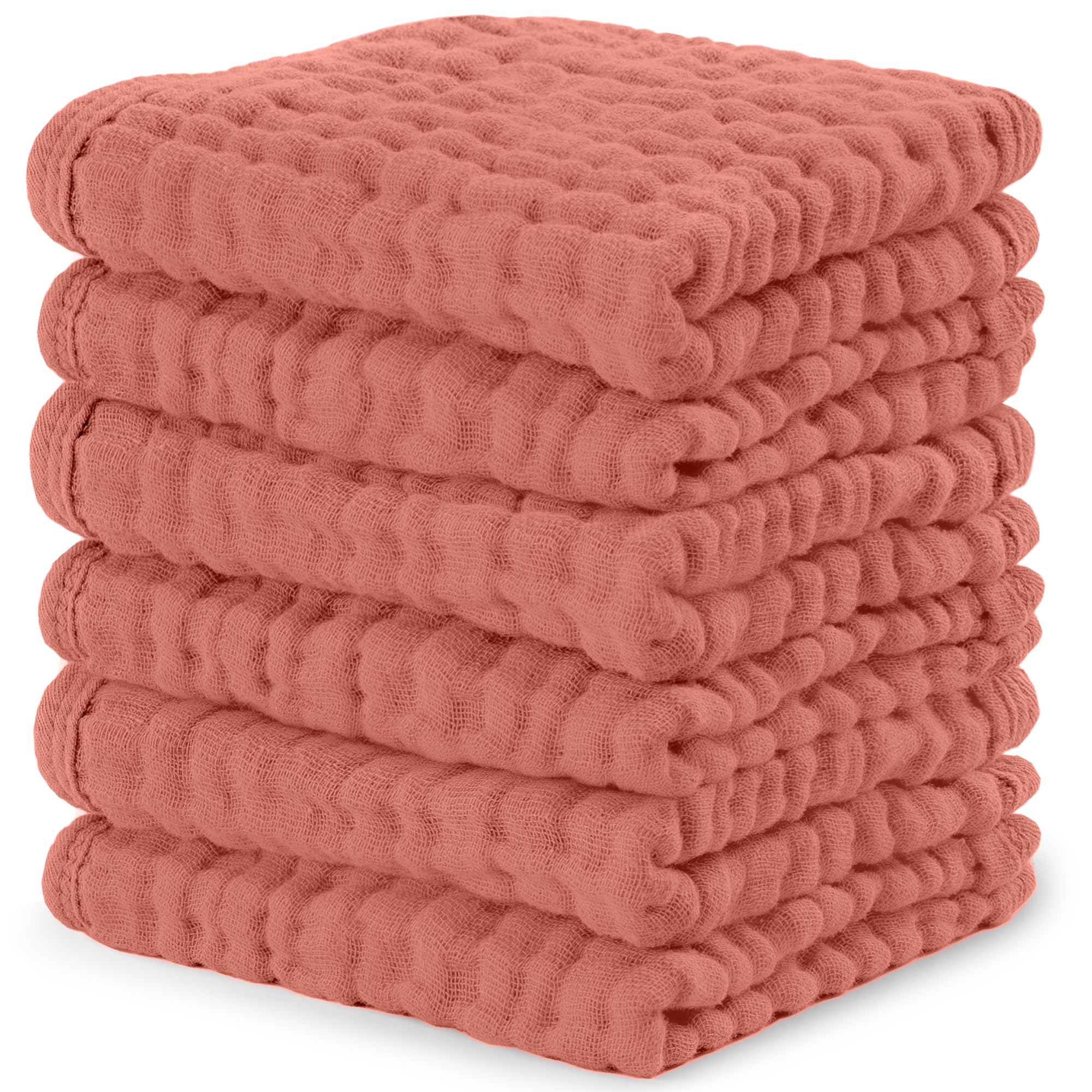 Comfy Cubs Muslin Burp Cloths 20" x 10", Pack of 10 - Large, 6-Layer, Ultra Absorbent 100% Cotton for Baby Drool and Messes - Soft, Safe & Gentle Baby Burp Cloths for Boys & Girls - Multi