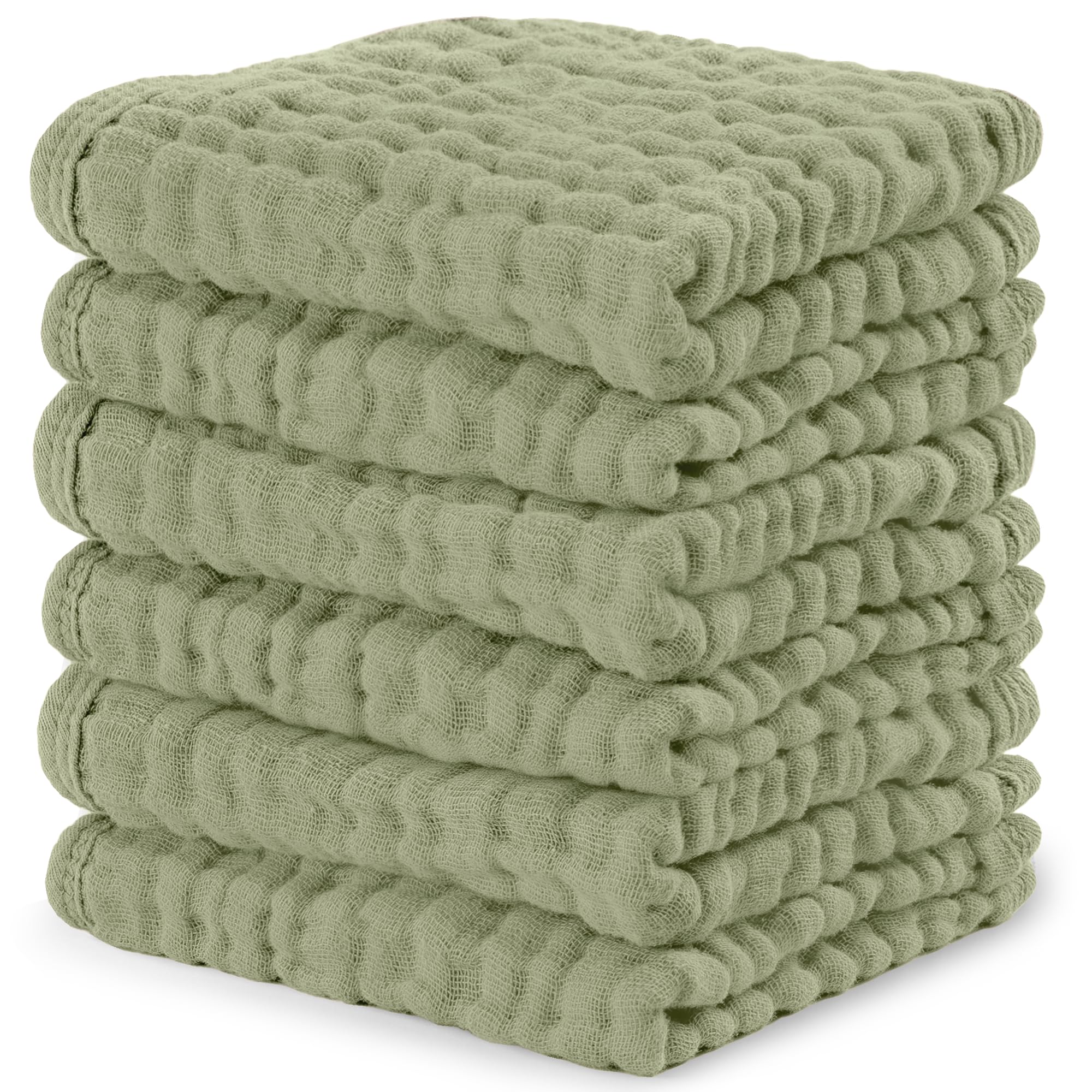 Comfy Cubs Muslin Burp Cloths 20" x 10", Pack of 10 - Large, 6-Layer, Ultra Absorbent 100% Cotton for Baby Drool and Messes - Soft, Safe & Gentle Baby Burp Cloths for Boys & Girls - Multi