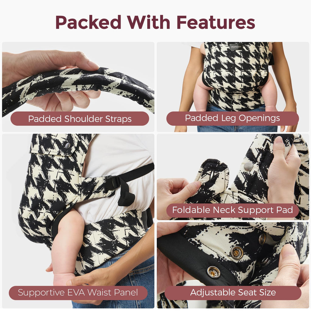Momcozy Baby Carrier - Ergonomic, Cozy and Lightweight Carrier for 7-45lbs, Effortless to Put On, Ideal for Hands-Free Parenting, Enhanced Lumbar Support, Purehug for Infant to Toddler, Khaki