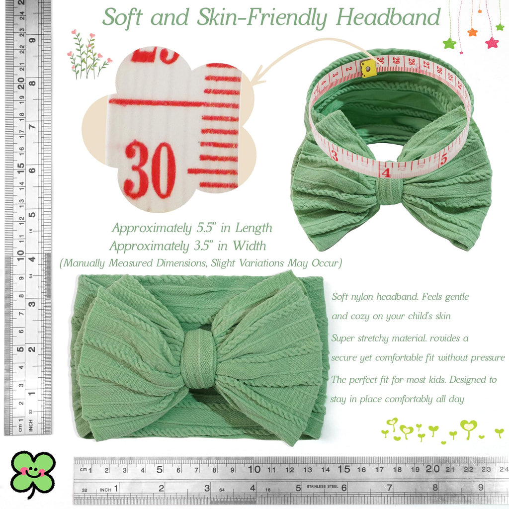 CÉLLOT 10 Colors Super Stretchy Soft Knot Baby Girl Headbands with Hair Bows Nylon Head Wrap For Newborn Baby Girls Infants Toddlers Kids