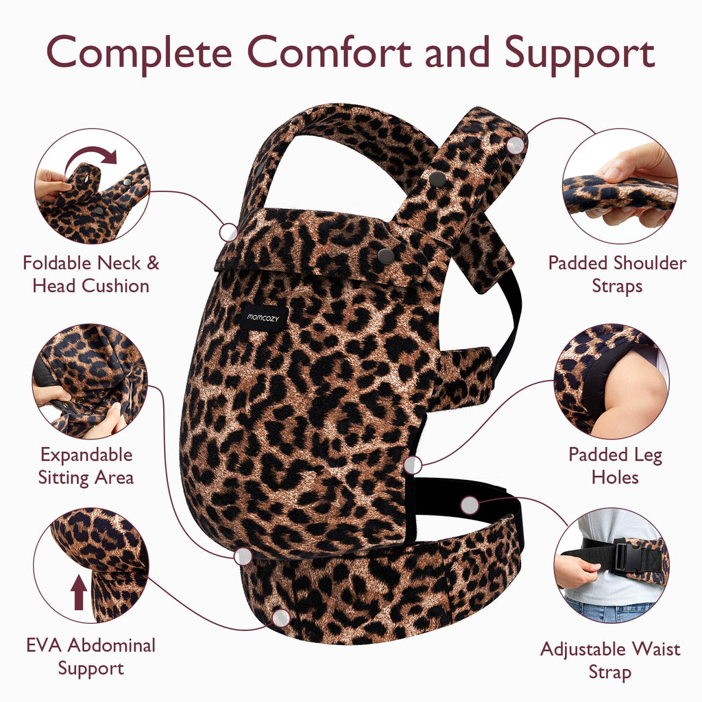 Momcozy Baby Carrier - Ergonomic, Cozy and Lightweight Carrier for 7-45lbs, Effortless to Put On, Ideal for Hands-Free Parenting, Enhanced Lumbar Support, Purehug for Infant to Toddler, Khaki