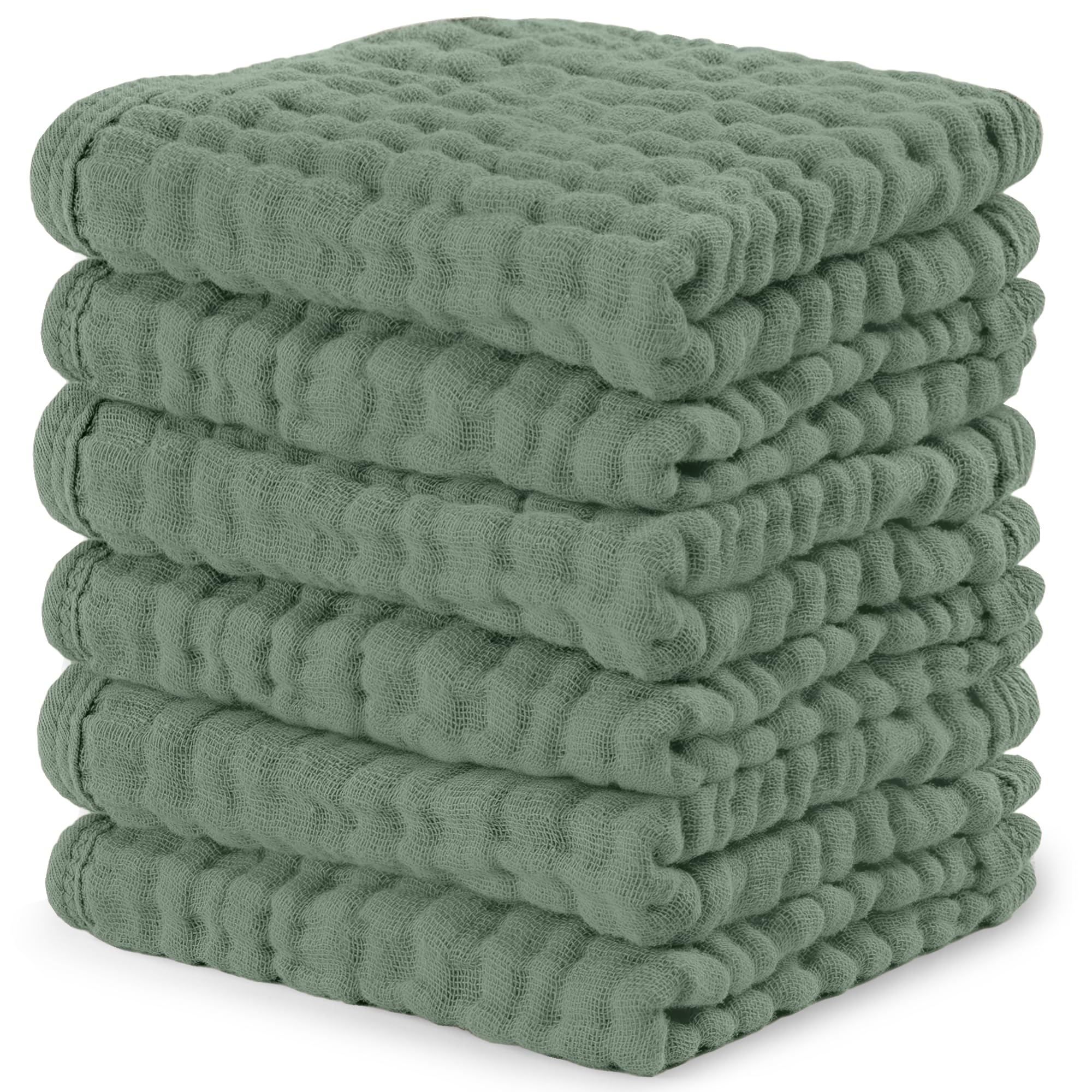 Comfy Cubs Muslin Burp Cloths 20" x 10", Pack of 10 - Large, 6-Layer, Ultra Absorbent 100% Cotton for Baby Drool and Messes - Soft, Safe & Gentle Baby Burp Cloths for Boys & Girls - Multi