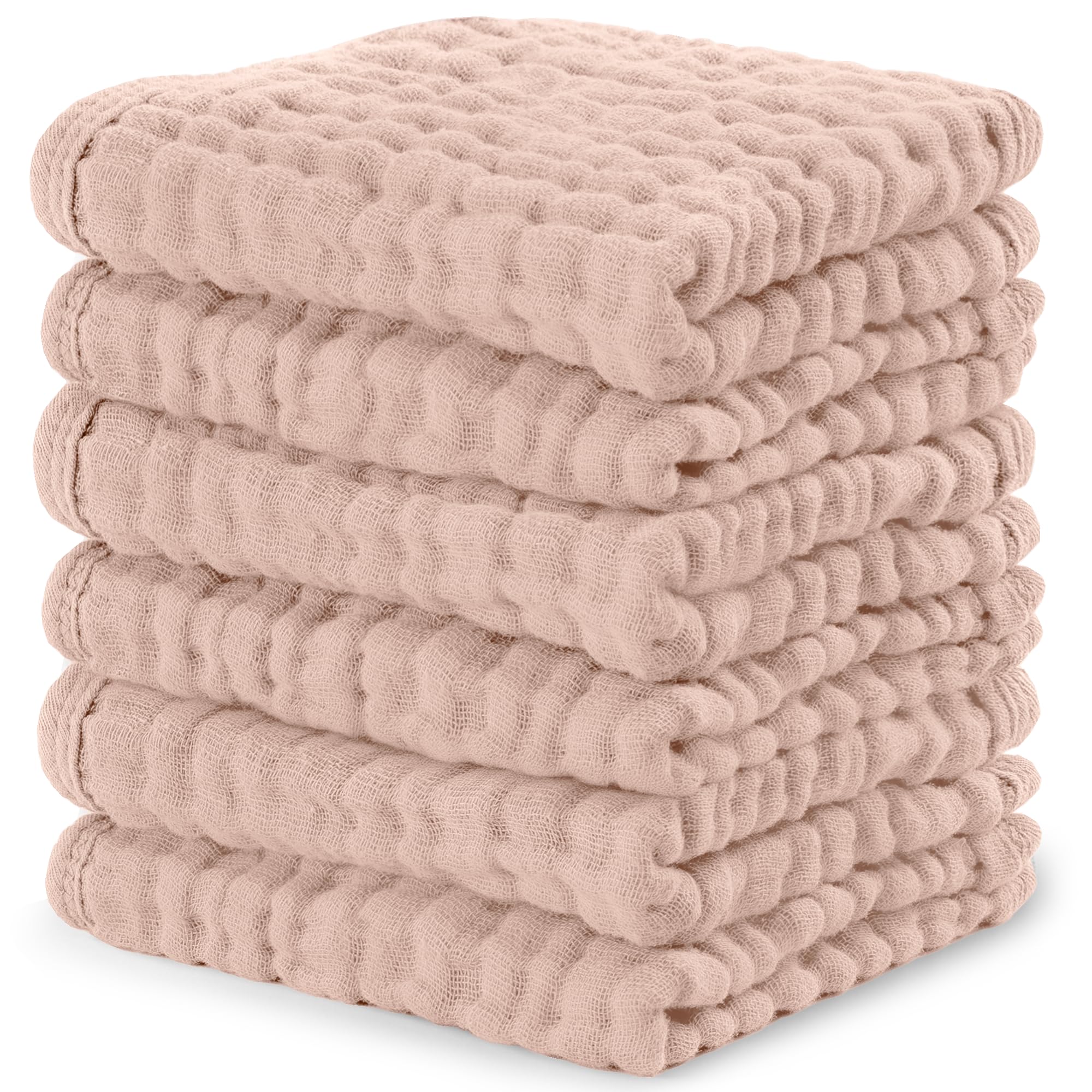 Comfy Cubs Muslin Burp Cloths 20" x 10", Pack of 10 - Large, 6-Layer, Ultra Absorbent 100% Cotton for Baby Drool and Messes - Soft, Safe & Gentle Baby Burp Cloths for Boys & Girls - Multi