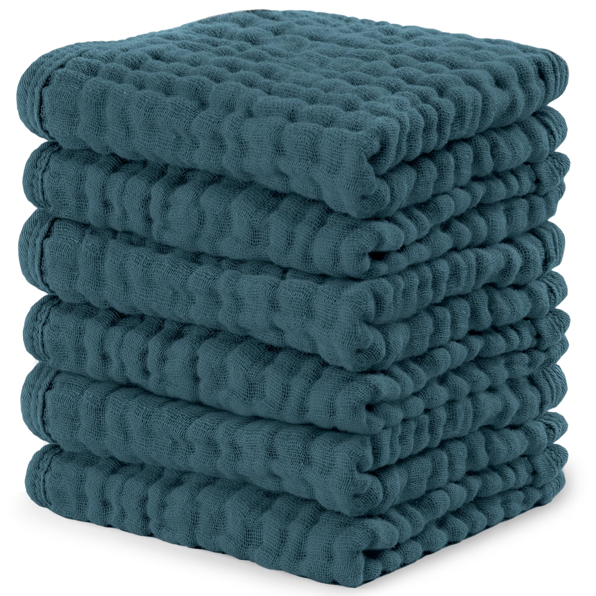 Comfy Cubs Muslin Burp Cloths 20" x 10", Pack of 10 - Large, 6-Layer, Ultra Absorbent 100% Cotton for Baby Drool and Messes - Soft, Safe & Gentle Baby Burp Cloths for Boys & Girls - Multi