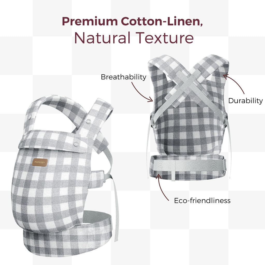Momcozy Baby Carrier - Ergonomic, Cozy and Lightweight Carrier for 7-45lbs, Effortless to Put On, Ideal for Hands-Free Parenting, Enhanced Lumbar Support, Purehug for Infant to Toddler, Khaki