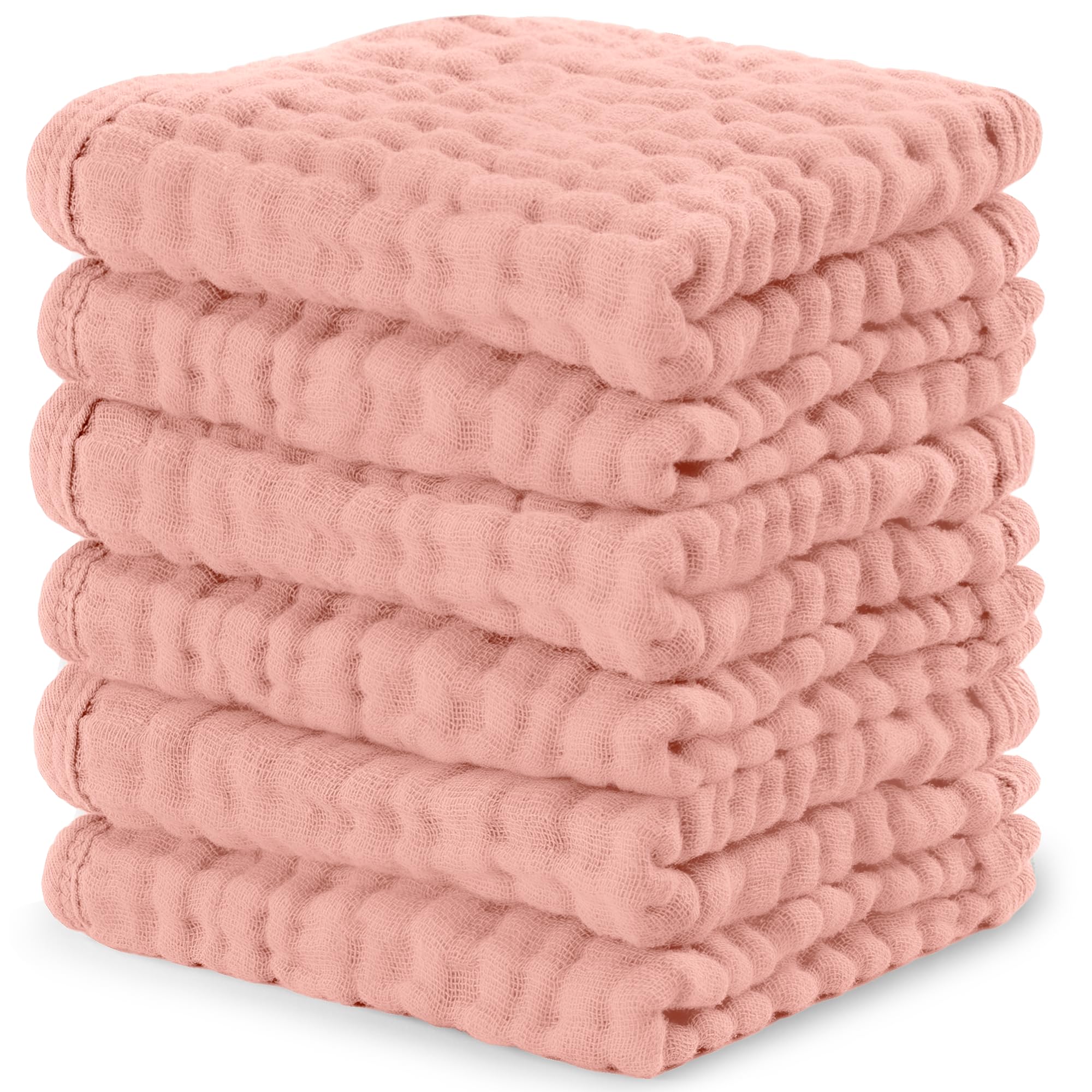 Comfy Cubs Muslin Burp Cloths 20" x 10", Pack of 10 - Large, 6-Layer, Ultra Absorbent 100% Cotton for Baby Drool and Messes - Soft, Safe & Gentle Baby Burp Cloths for Boys & Girls - Multi