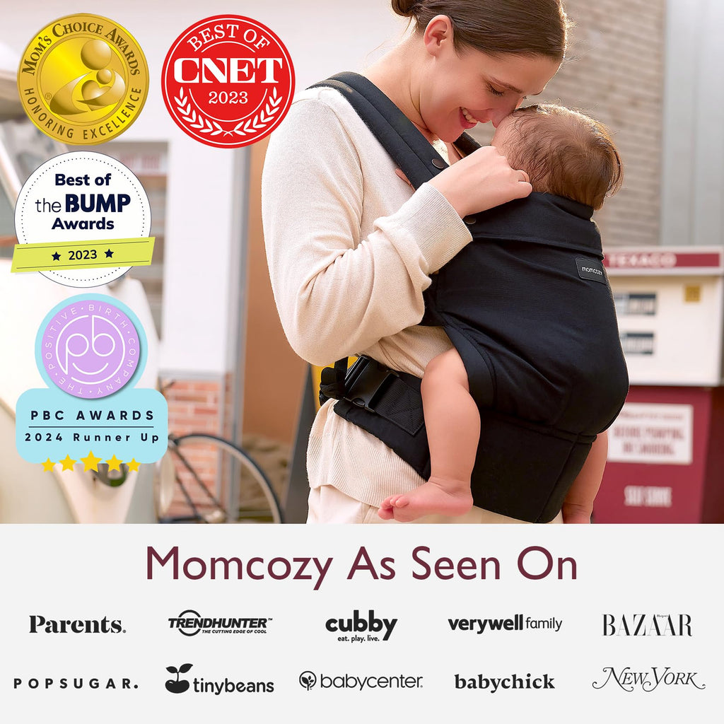 Momcozy Baby Carrier - Ergonomic, Cozy and Lightweight Carrier for 7-45lbs, Effortless to Put On, Ideal for Hands-Free Parenting, Enhanced Lumbar Support, Purehug for Infant to Toddler, Khaki