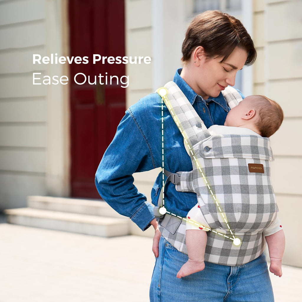 Momcozy Baby Carrier - Ergonomic, Cozy and Lightweight Carrier for 7-45lbs, Effortless to Put On, Ideal for Hands-Free Parenting, Enhanced Lumbar Support, Purehug for Infant to Toddler, Khaki