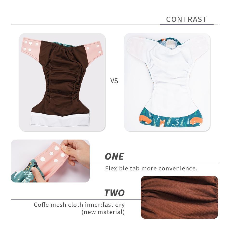 Eco-Friendly Reusable Cloth Diaper — Cartoon Owl Print