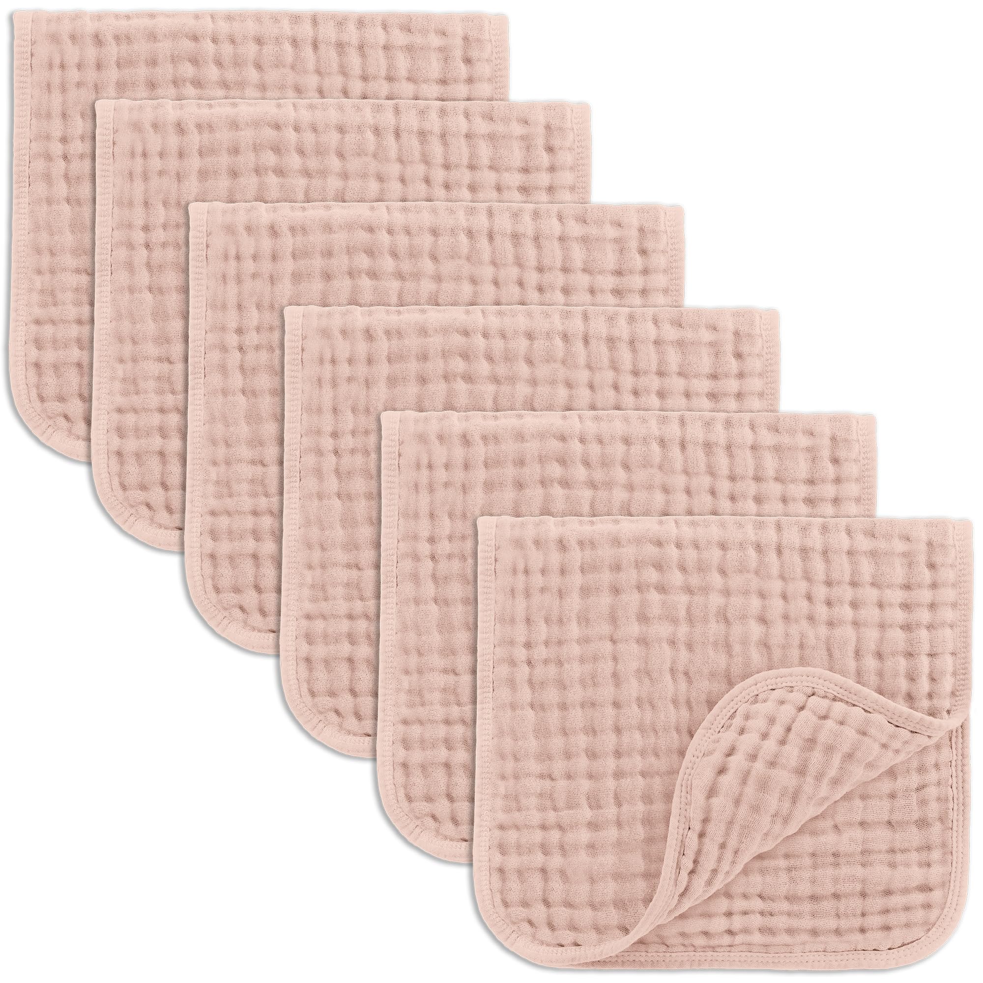 Comfy Cubs Muslin Burp Cloths 20" x 10", Pack of 10 - Large, 6-Layer, Ultra Absorbent 100% Cotton for Baby Drool and Messes - Soft, Safe & Gentle Baby Burp Cloths for Boys & Girls - Multi
