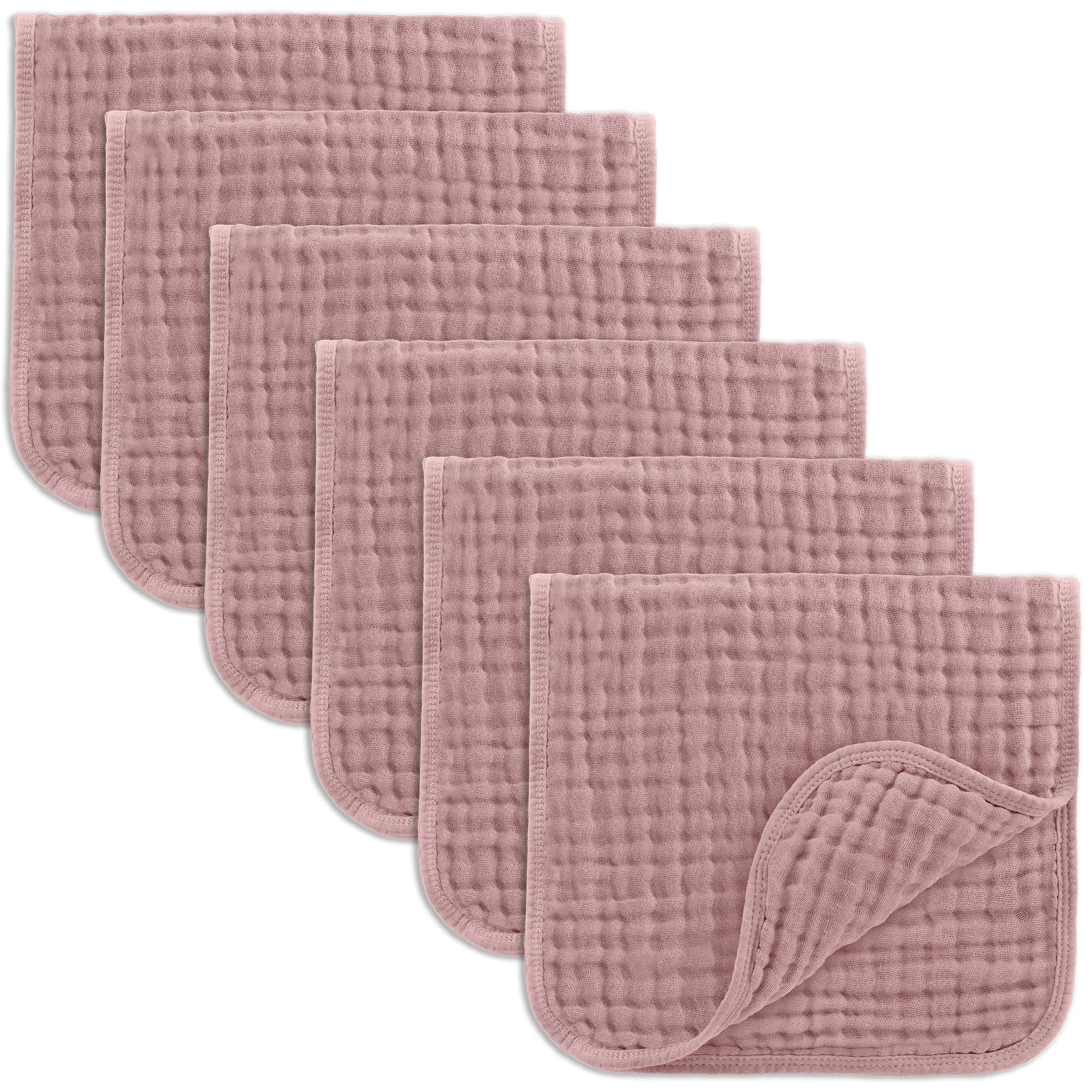 Comfy Cubs Muslin Burp Cloths 20" x 10", Pack of 10 - Large, 6-Layer, Ultra Absorbent 100% Cotton for Baby Drool and Messes - Soft, Safe & Gentle Baby Burp Cloths for Boys & Girls - Multi
