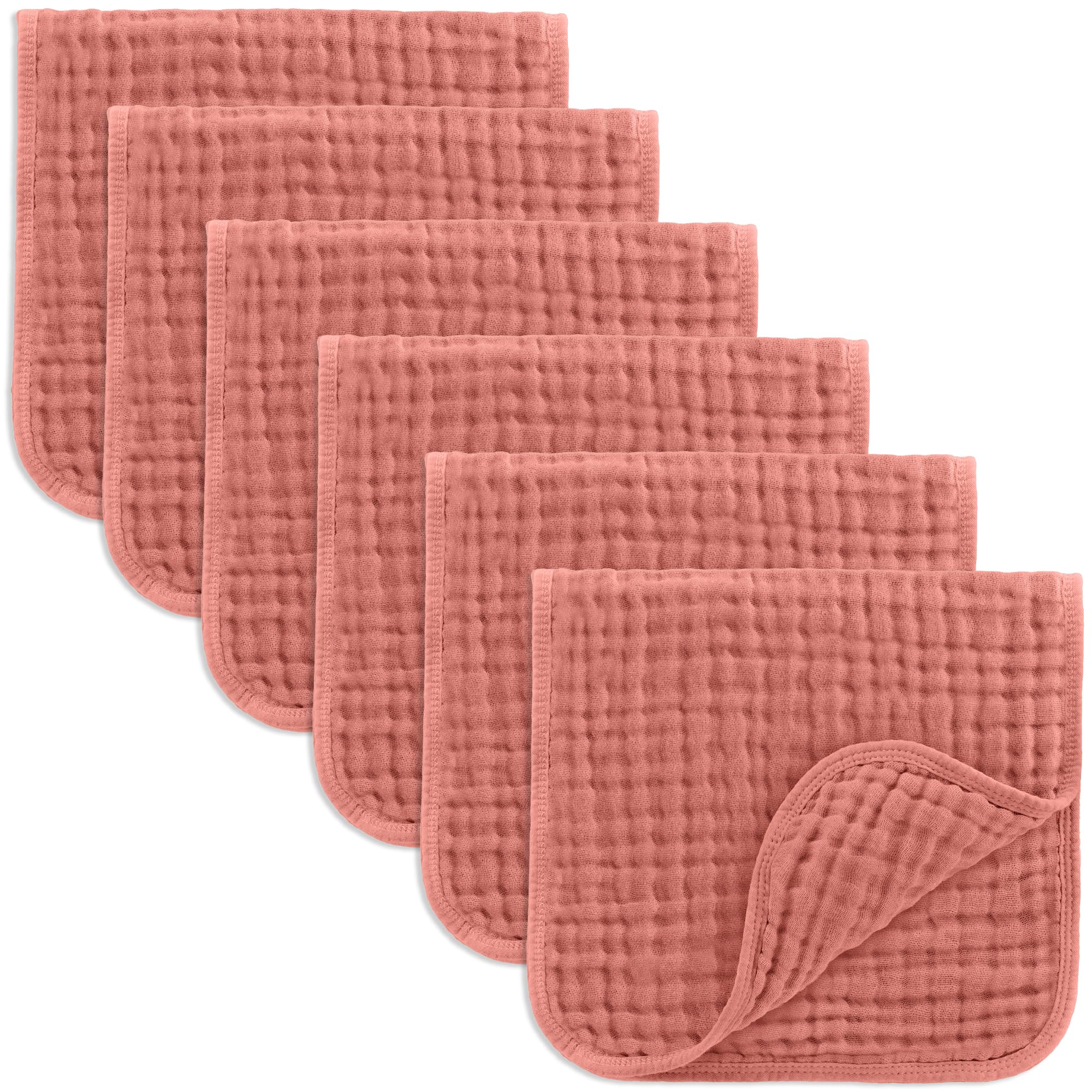 Comfy Cubs Muslin Burp Cloths 20" x 10", Pack of 10 - Large, 6-Layer, Ultra Absorbent 100% Cotton for Baby Drool and Messes - Soft, Safe & Gentle Baby Burp Cloths for Boys & Girls - Multi