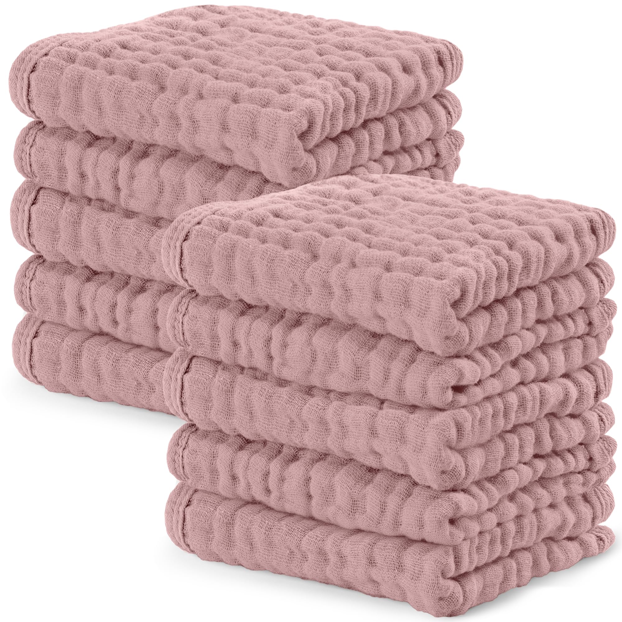Comfy Cubs Muslin Burp Cloths 20" x 10", Pack of 10 - Large, 6-Layer, Ultra Absorbent 100% Cotton for Baby Drool and Messes - Soft, Safe & Gentle Baby Burp Cloths for Boys & Girls - Multi