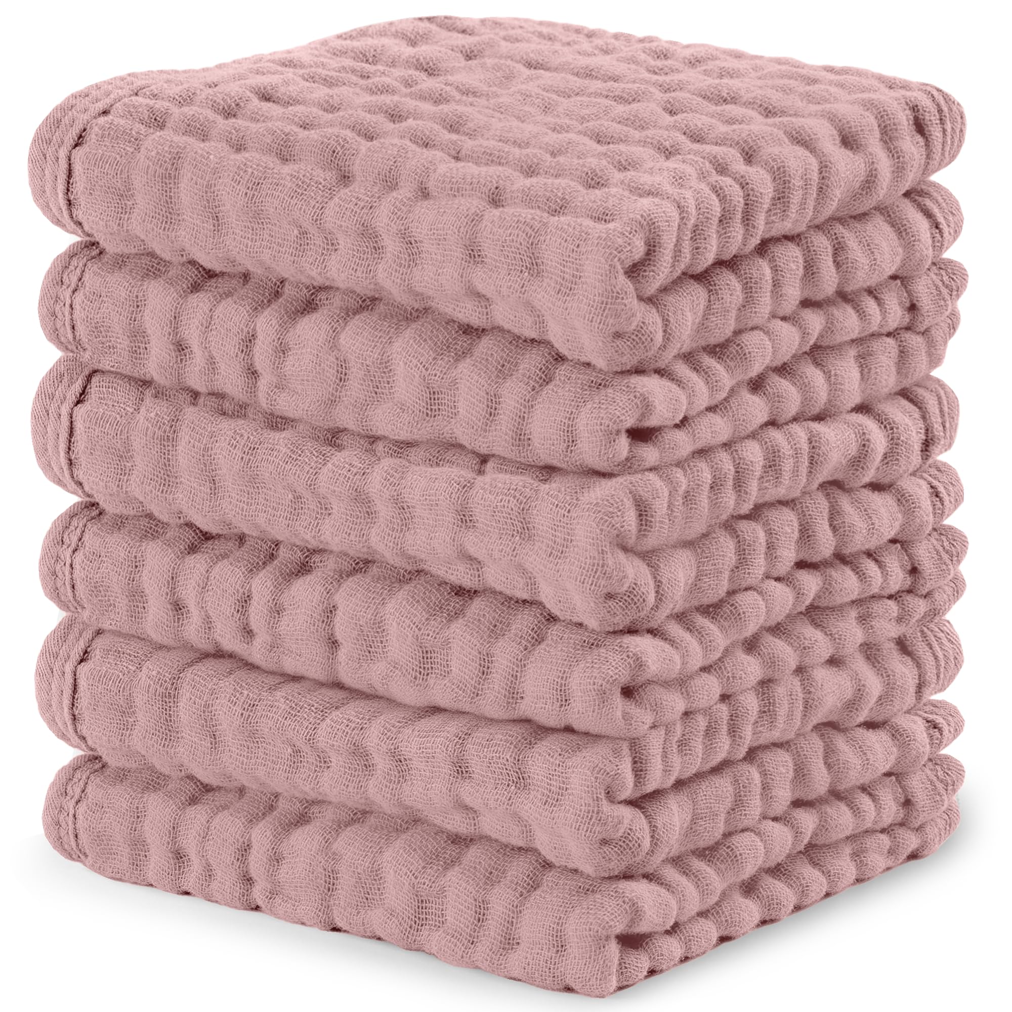 Comfy Cubs Muslin Burp Cloths 20" x 10", Pack of 10 - Large, 6-Layer, Ultra Absorbent 100% Cotton for Baby Drool and Messes - Soft, Safe & Gentle Baby Burp Cloths for Boys & Girls - Multi