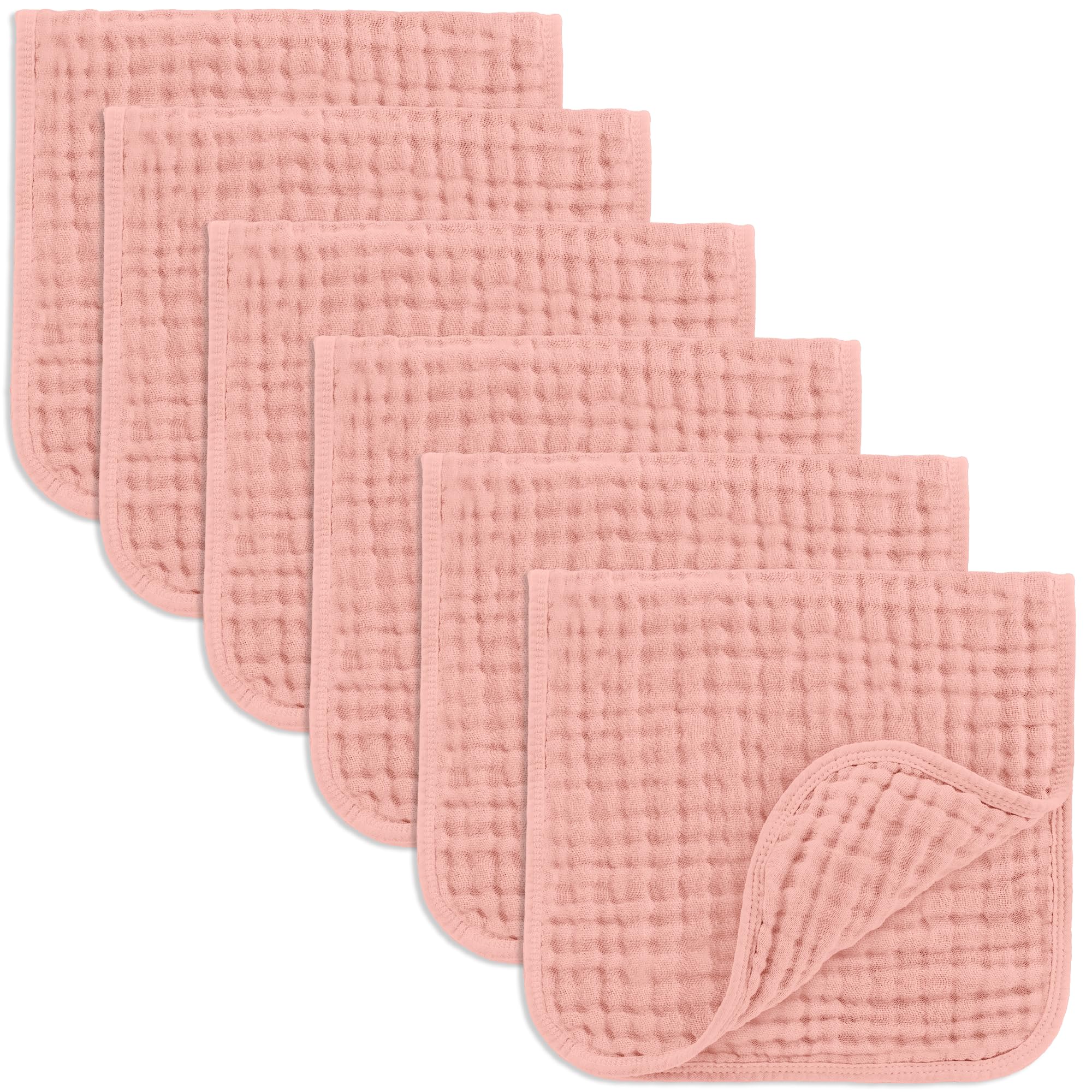 Comfy Cubs Muslin Burp Cloths 20" x 10", Pack of 10 - Large, 6-Layer, Ultra Absorbent 100% Cotton for Baby Drool and Messes - Soft, Safe & Gentle Baby Burp Cloths for Boys & Girls - Multi