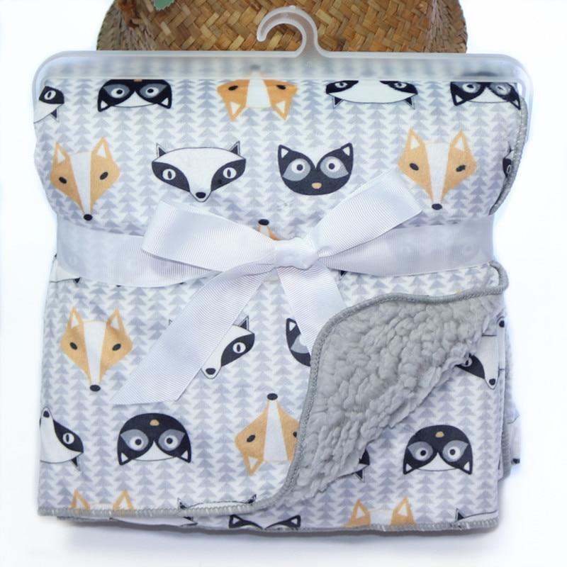 Baby Swaddle Blanket — Coral Fleece Owl Print