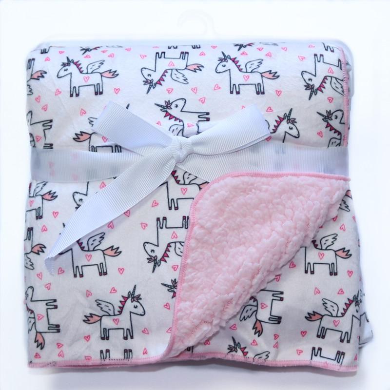 Baby Swaddle Blanket — Coral Fleece Owl Print