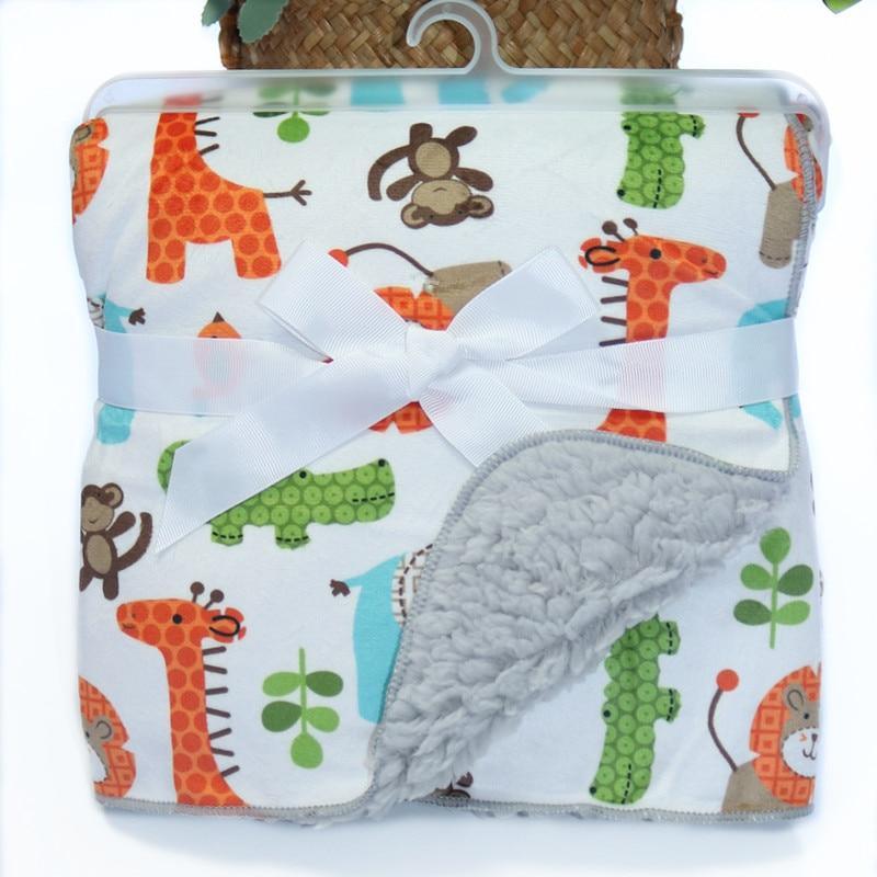 Baby Swaddle Blanket — Coral Fleece Owl Print