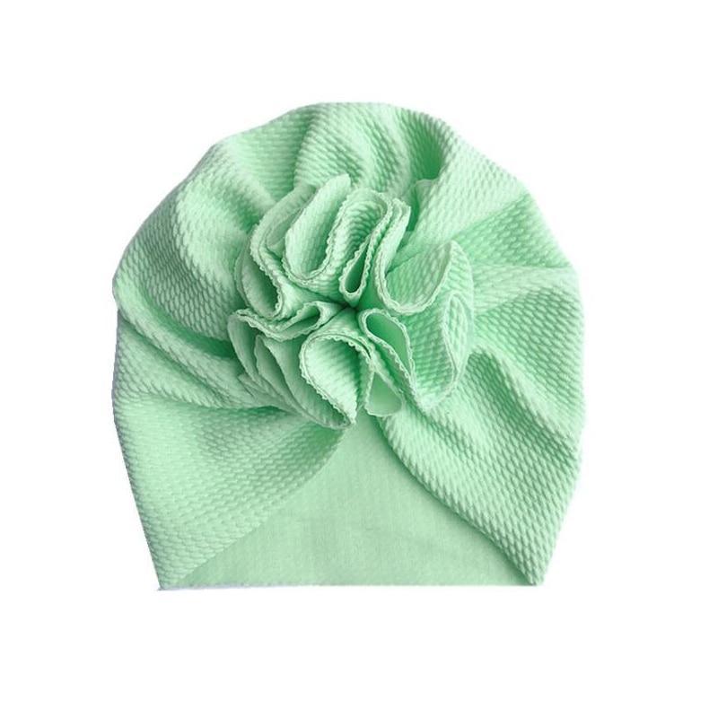Baby Girl Flower Turban Hat — Newborn Cap Bonnet