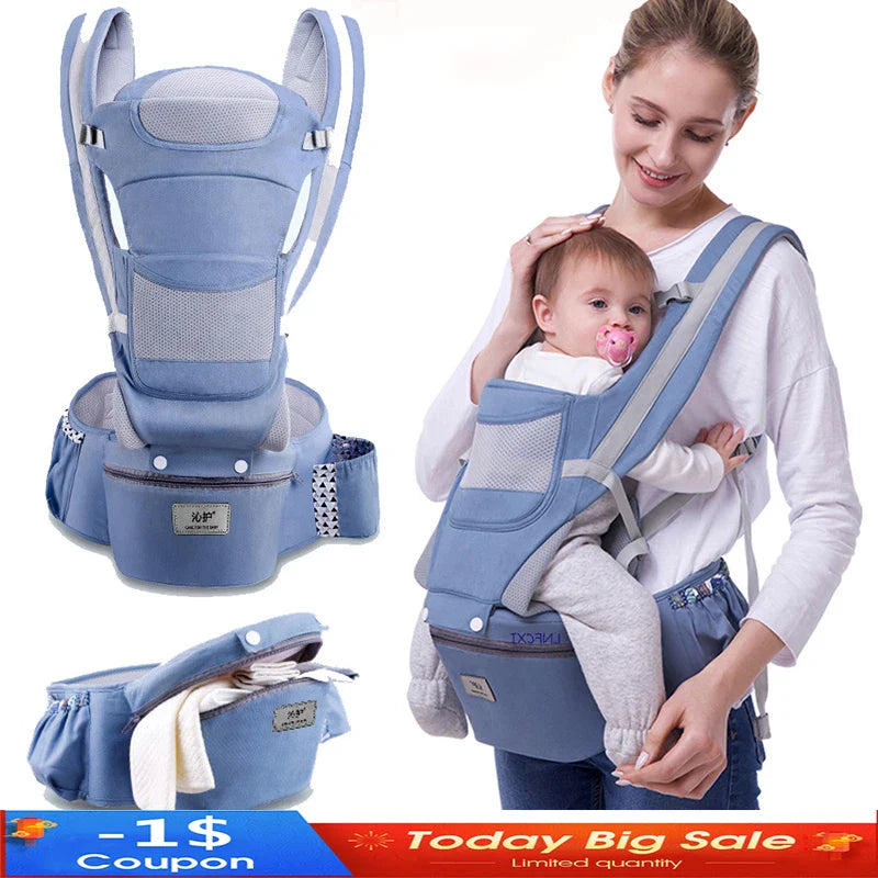 Ergonomic Baby Carrier with Hip Seat — 3-in-1