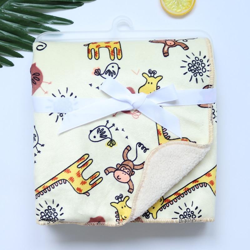 Baby Swaddle Blanket — Coral Fleece Owl Print
