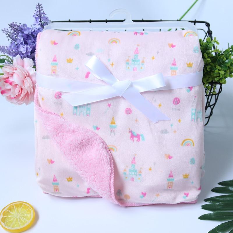 Baby Swaddle Blanket — Coral Fleece Owl Print
